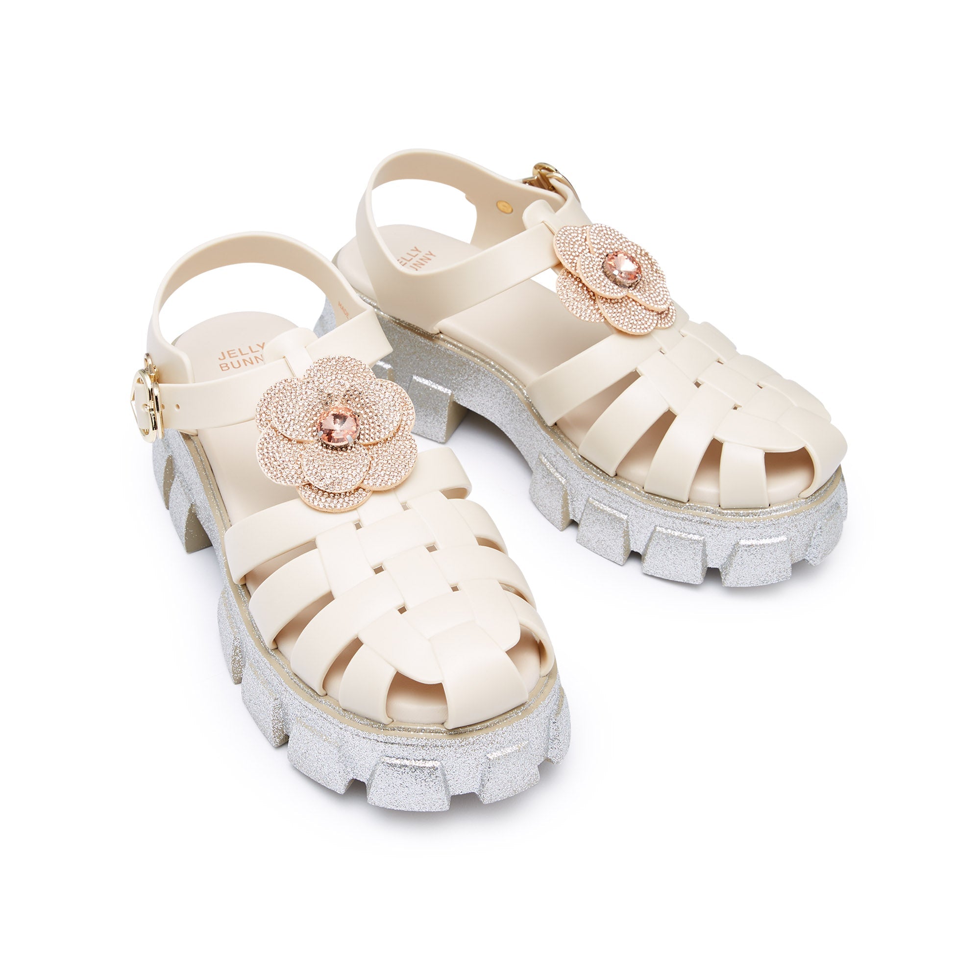 รองเท้าแตะแพลตฟอร์ม Teena Jennifer Beige