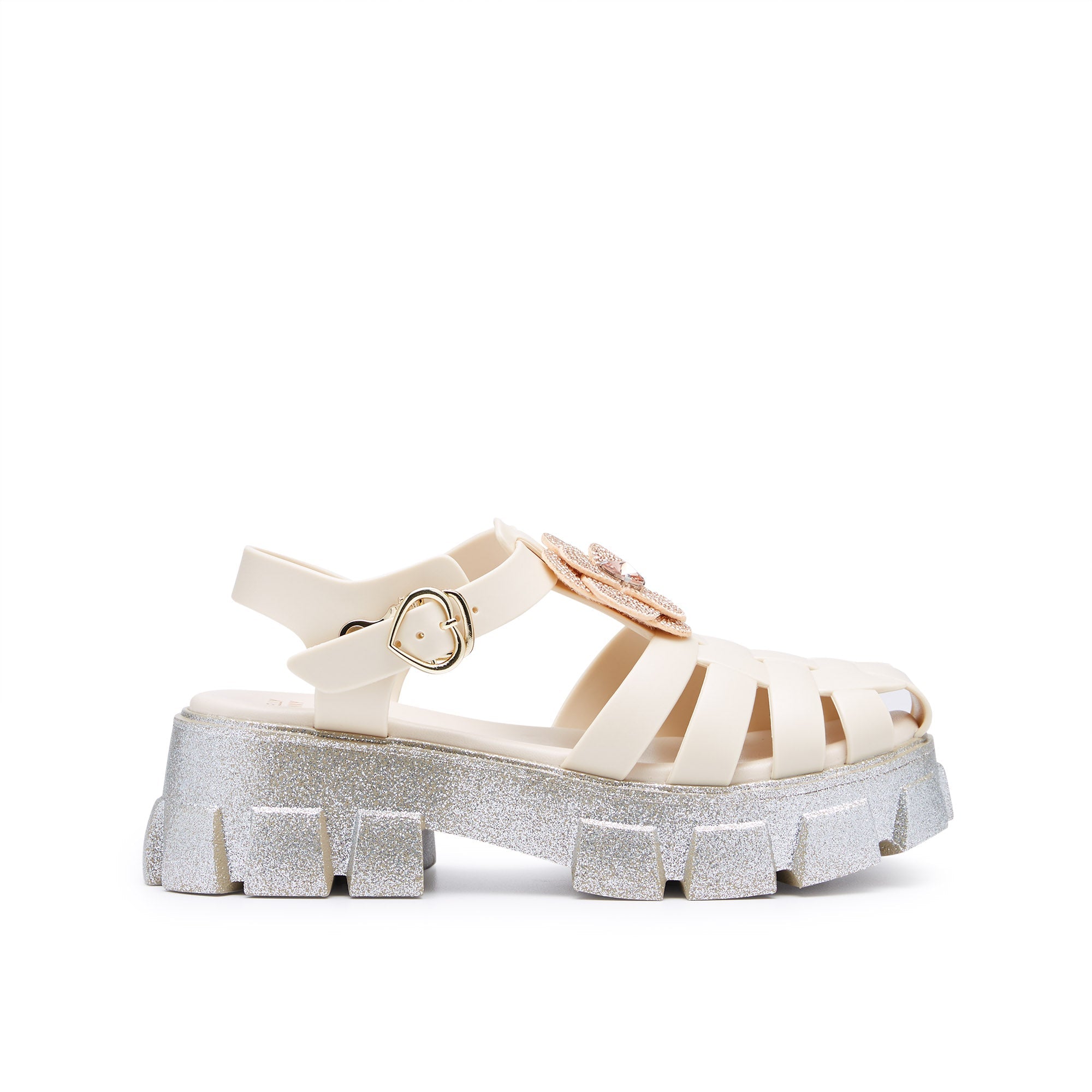 รองเท้าแตะแพลตฟอร์ม Teena Jennifer Beige