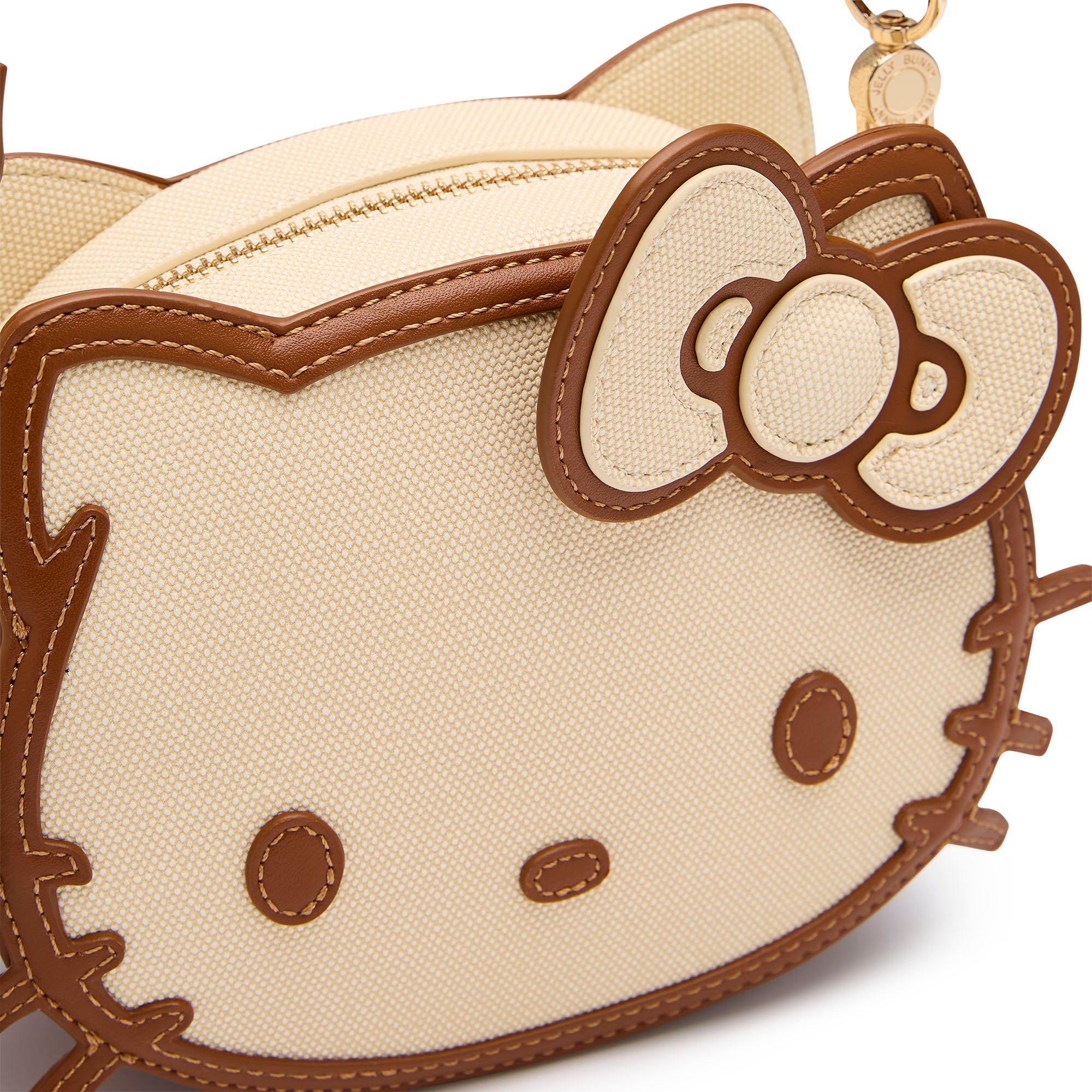 Kitty Face Crossbody Bag Beige