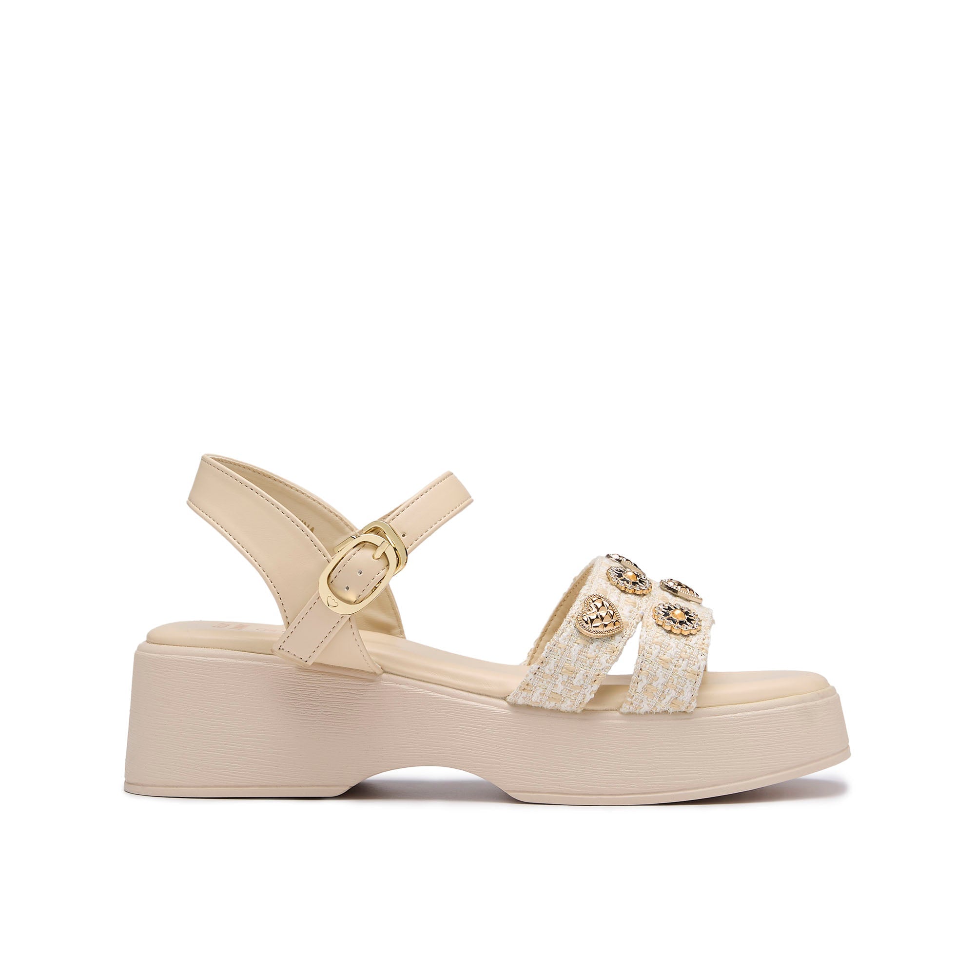 รองเท้าแตะแพลตฟอร์ม Zephyra Beige