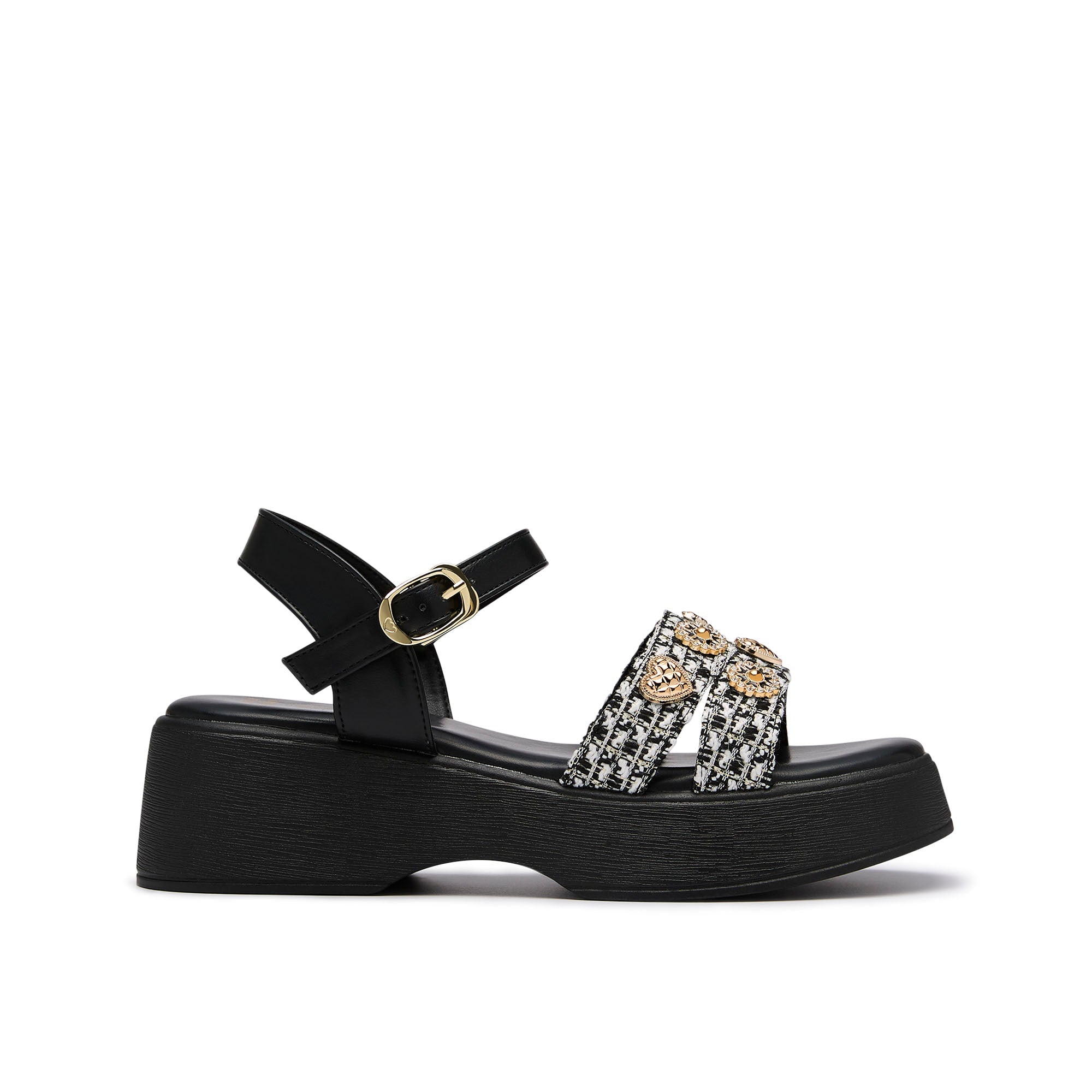 รองเท้าแตะแพลตฟอร์ม Zephyra Black