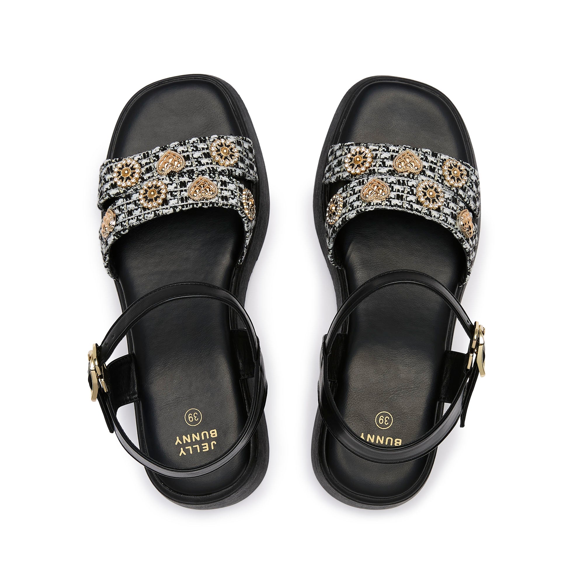 รองเท้าแตะแพลตฟอร์ม Zephyra Black