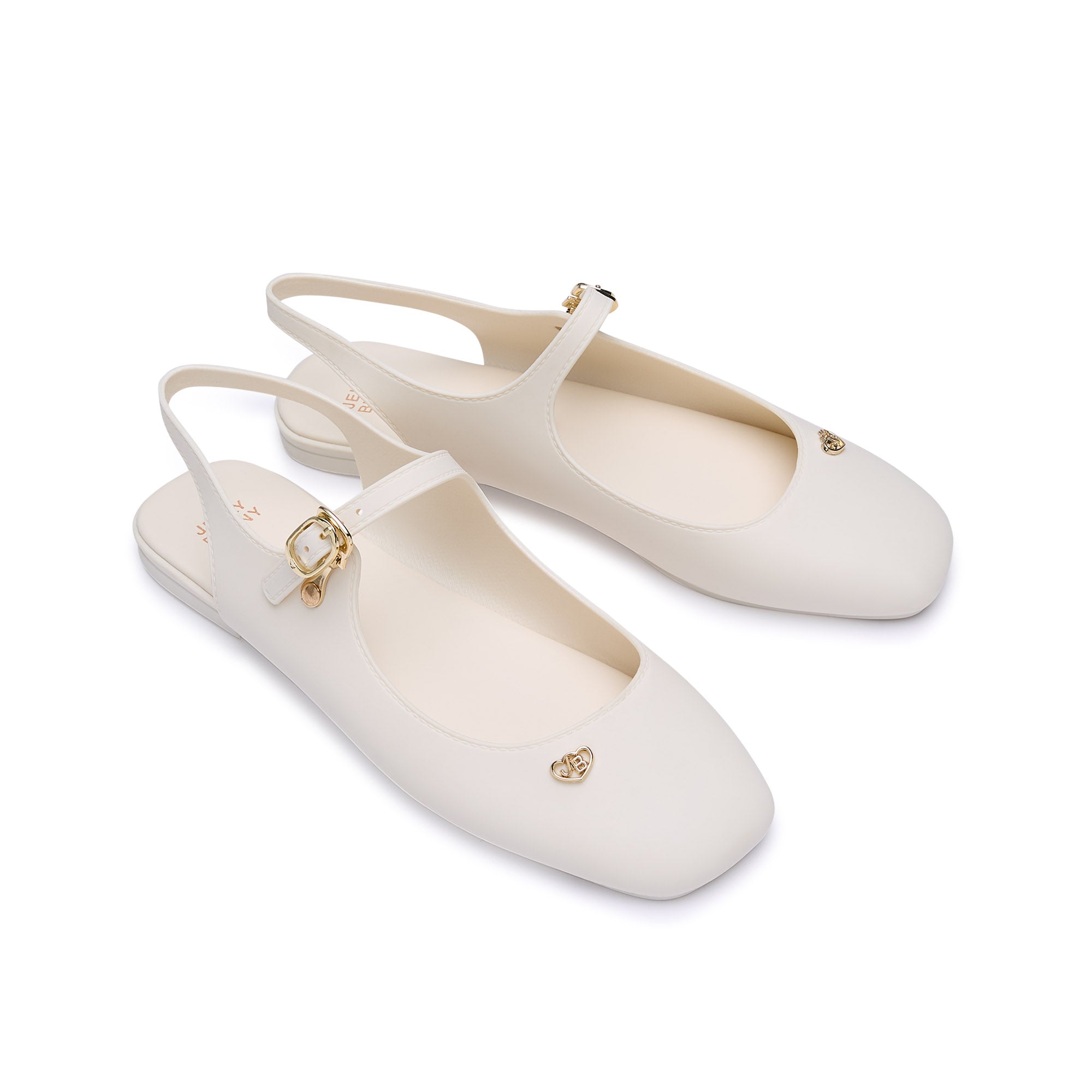 รองเท้าบัลเลรินาเปิดส้น Roxani Ivory