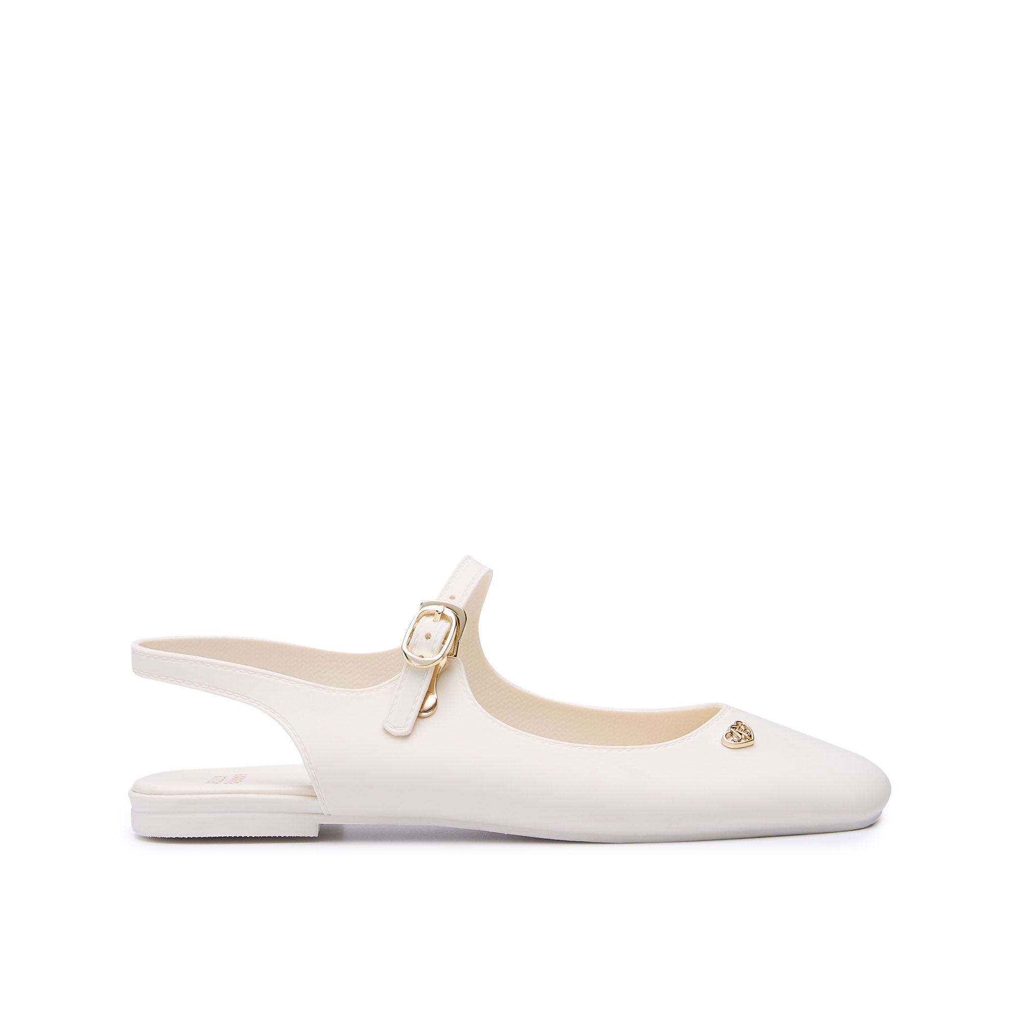 รองเท้าบัลเลรินาเปิดส้น Roxani Ivory