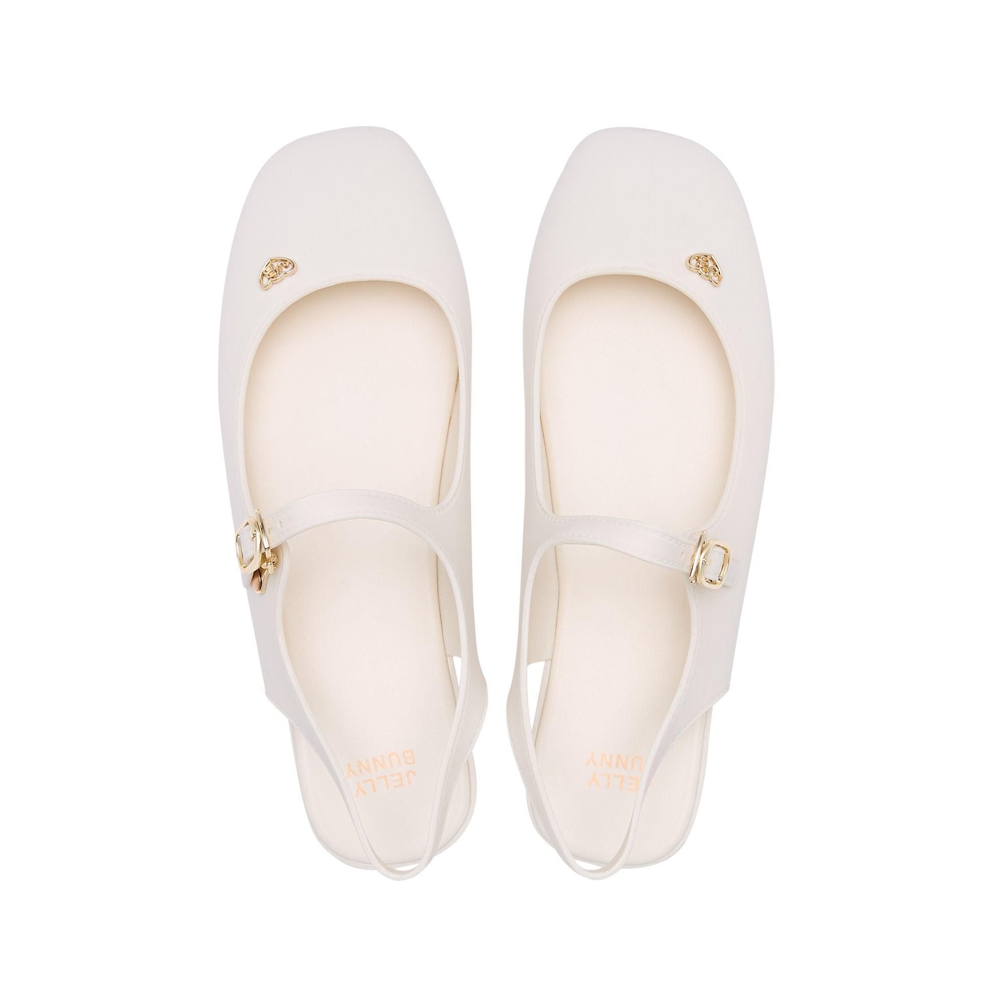 รองเท้าบัลเลรินาเปิดส้น Roxani Ivory