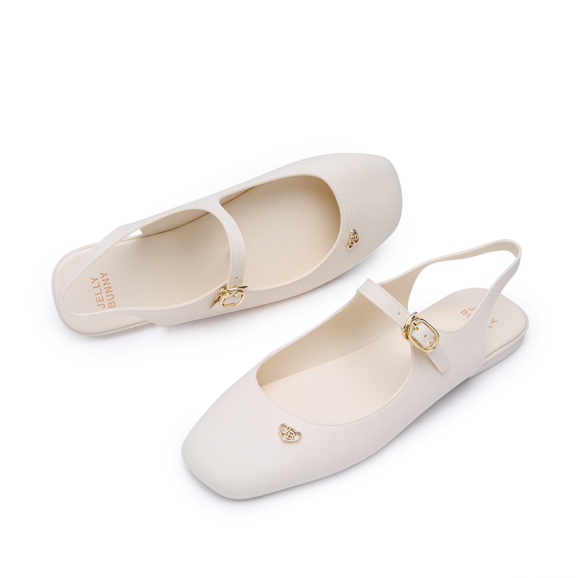 รองเท้าบัลเลรินาเปิดส้น Roxani Ivory
