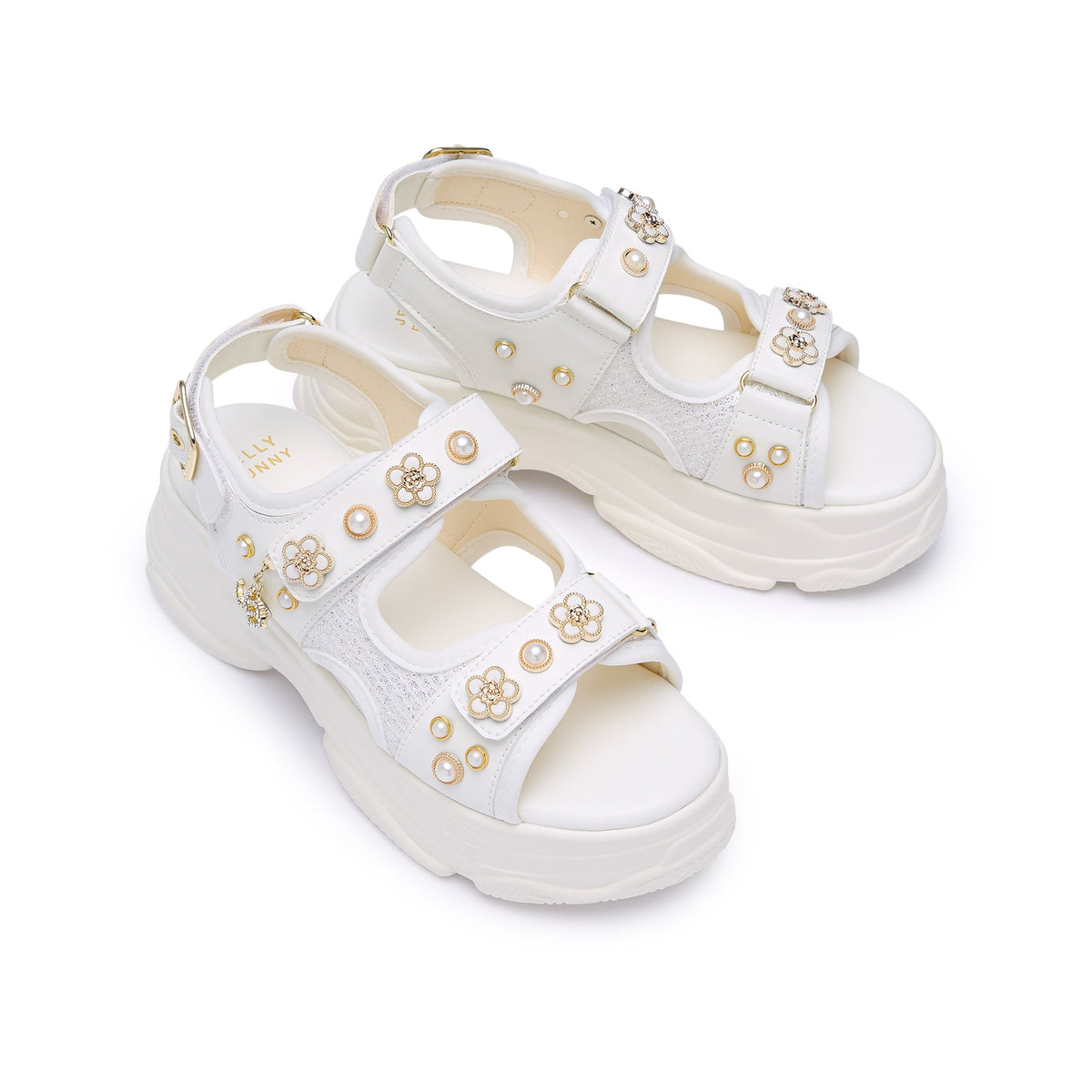 รองเท้าแตะแพลตฟอร์ม Picotee Iris Ivory
