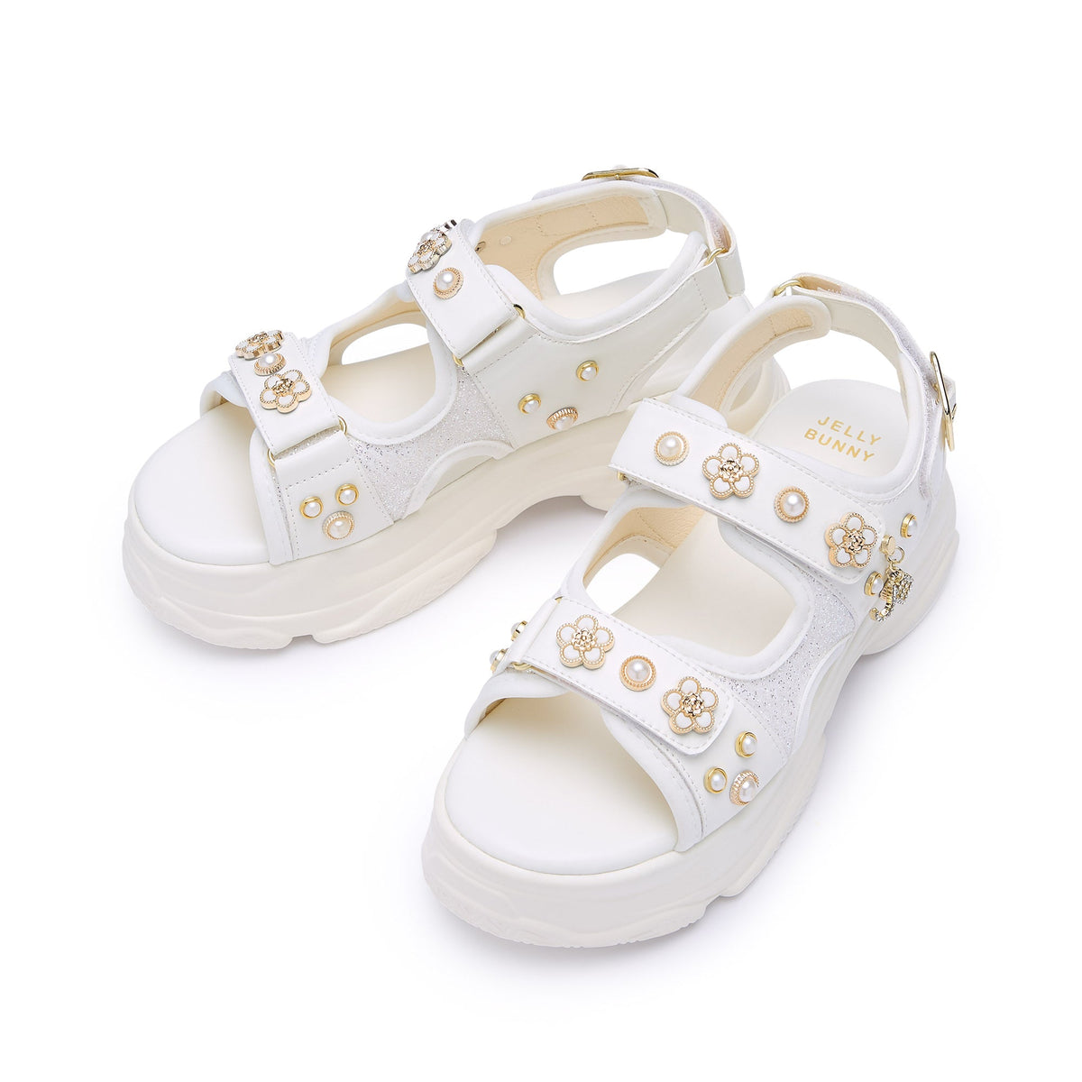 รองเท้าแตะแพลตฟอร์ม Picotee Iris Ivory