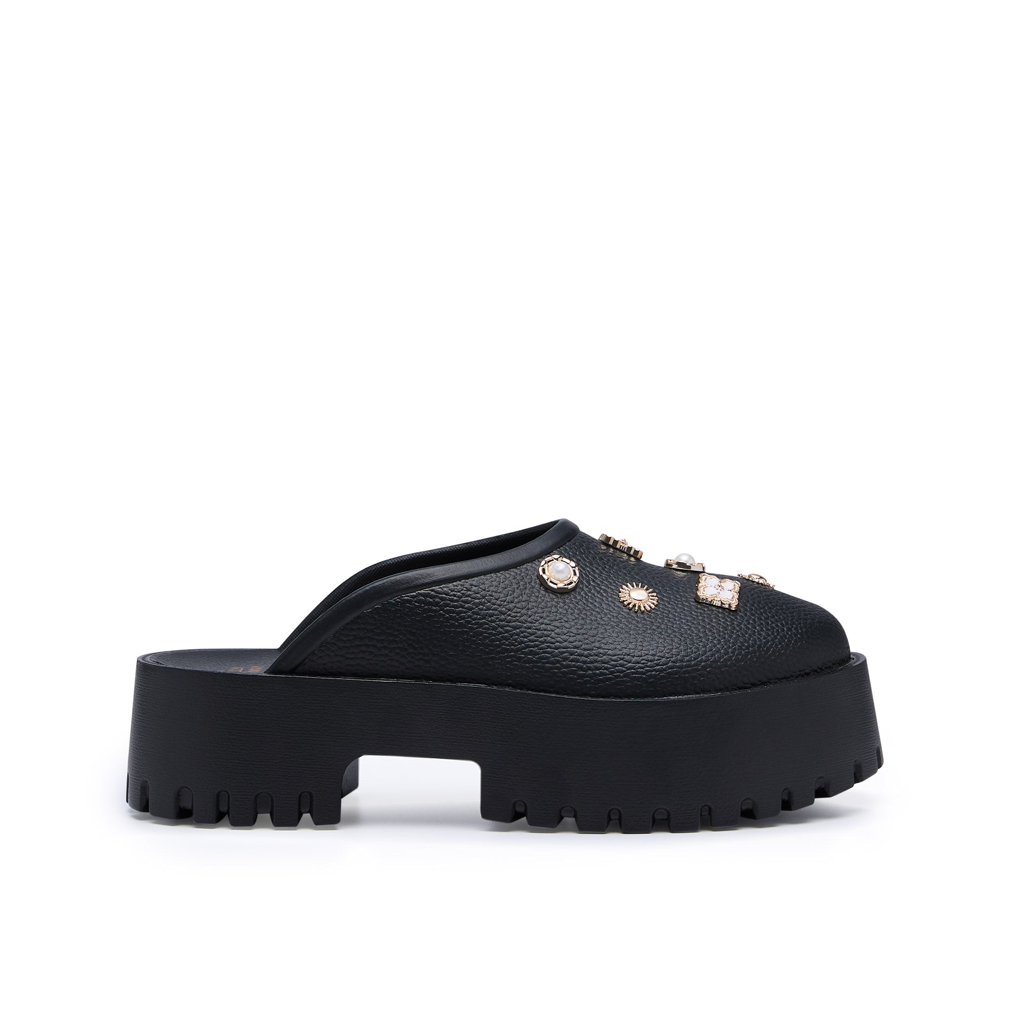 รองเท้าแตะแพลตฟอร์ม Clara Adhara Plain Black