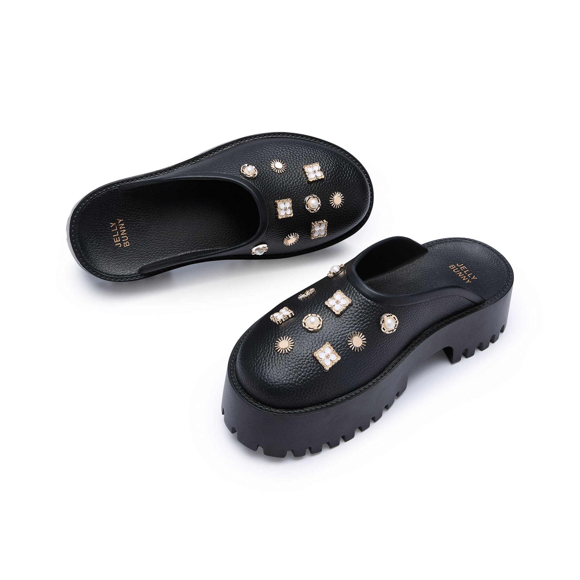รองเท้าแตะแพลตฟอร์ม Clara Adhara Plain Black