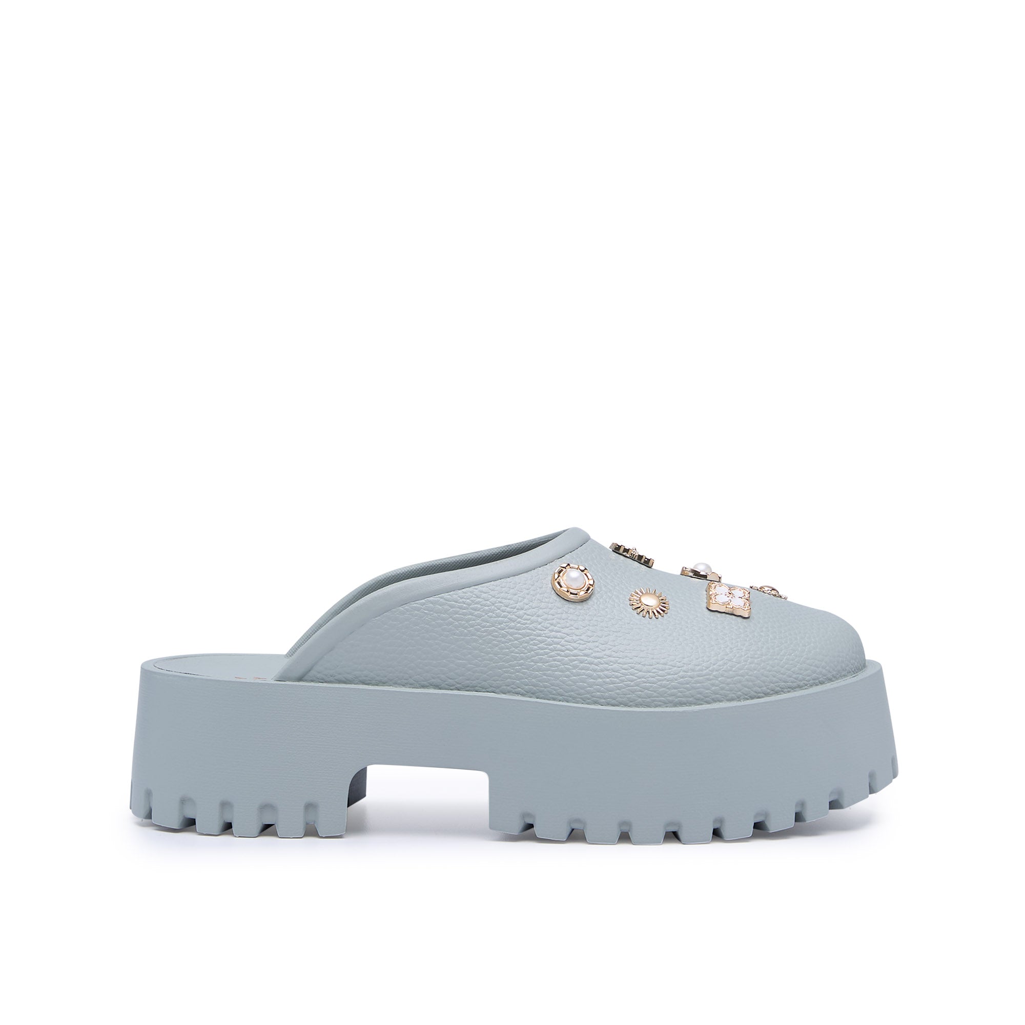 รองเท้าแตะแพลตฟอร์ม Clara Adhara Plain Light Grey