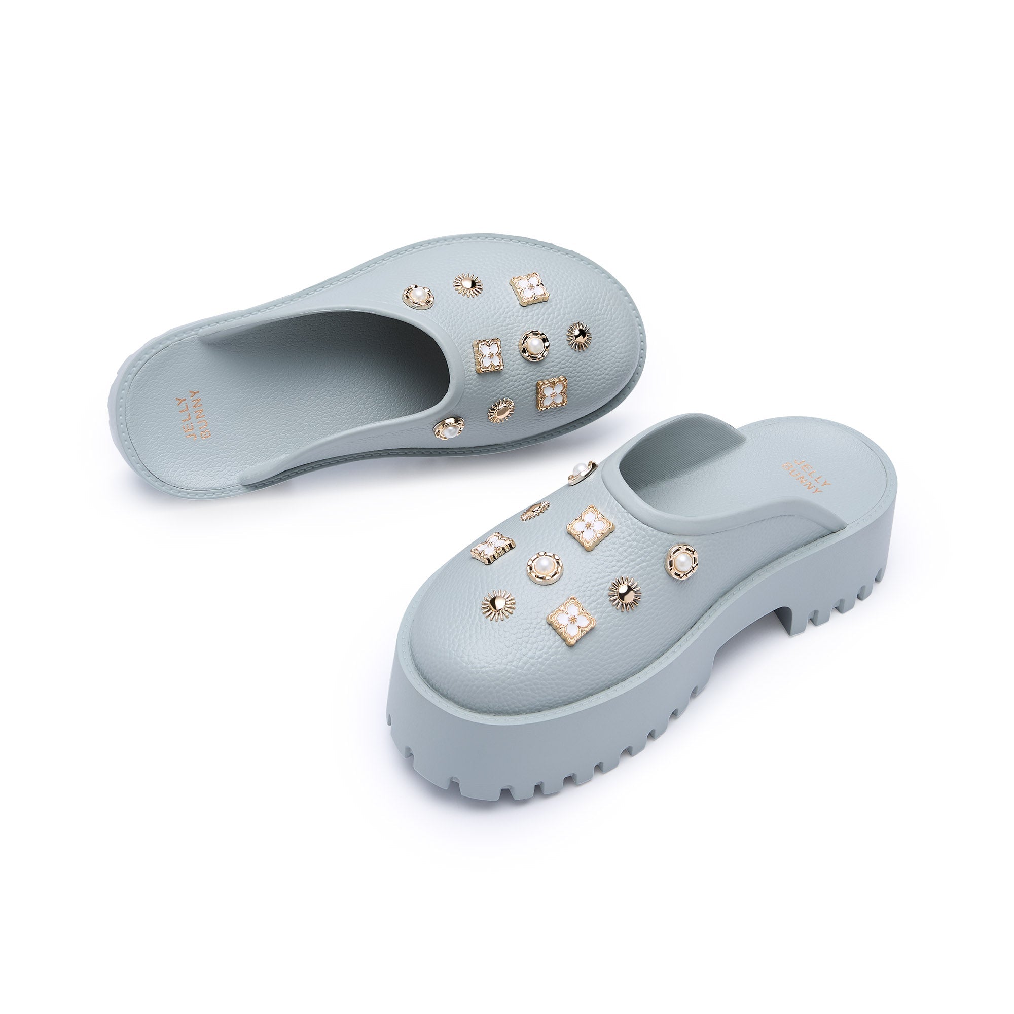 รองเท้าแตะแพลตฟอร์ม Clara Adhara Plain Light Grey
