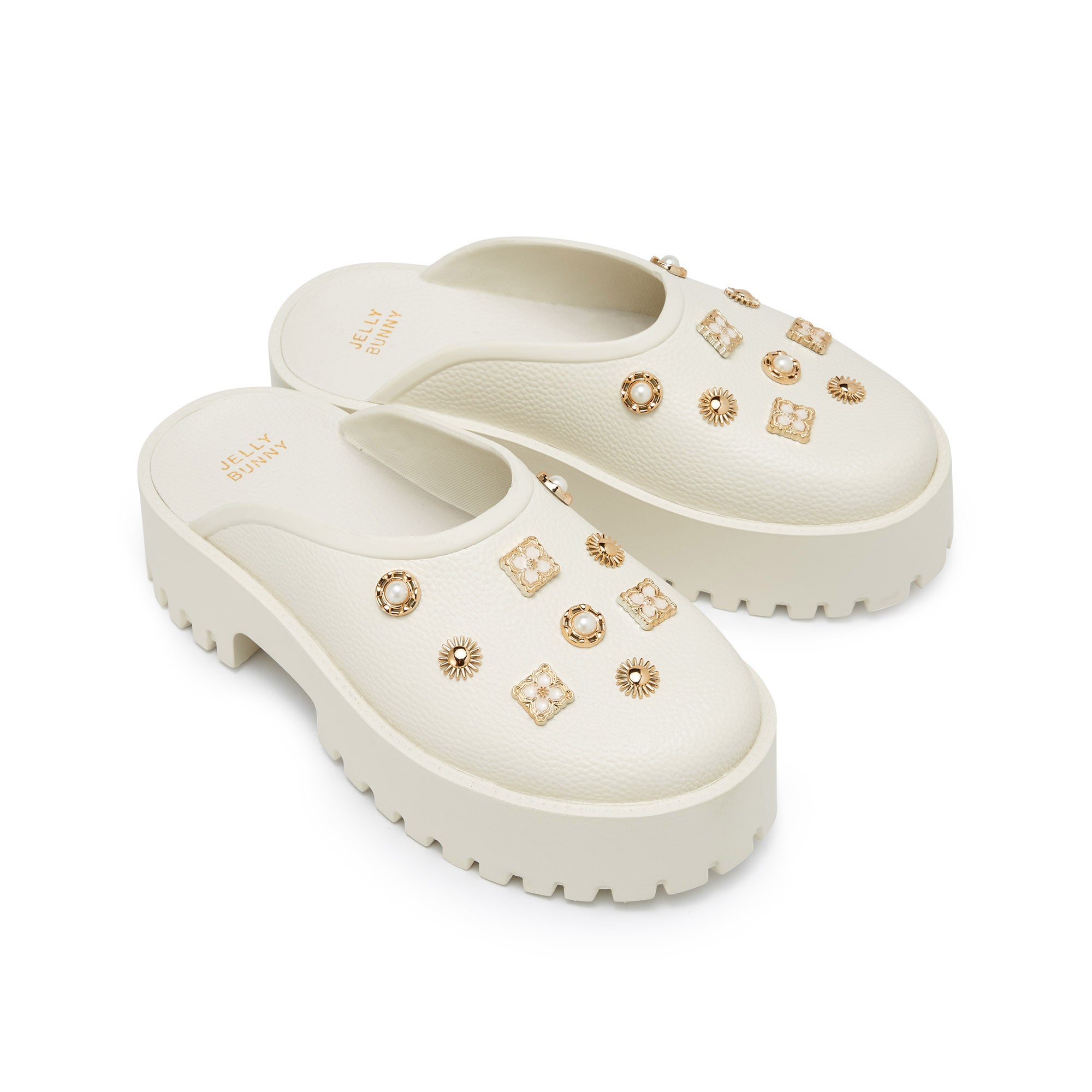 Clara Adhara Plain Platform Sandals Ivory