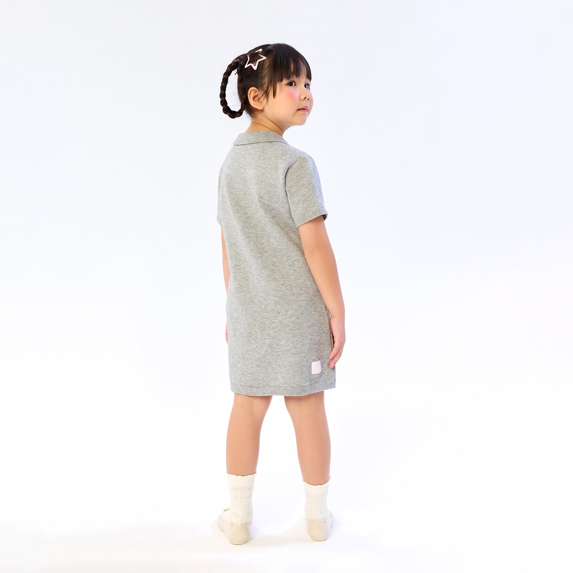 girls grey polo dress Kids' Printed Cotton Polo Dress - Teens Dresses & Skirts - New In 2026