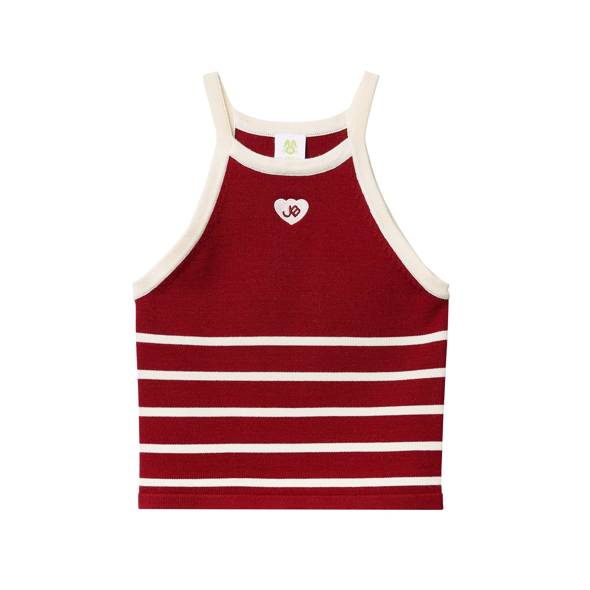 Stripe Logo Halter Top For Mini Girl Red