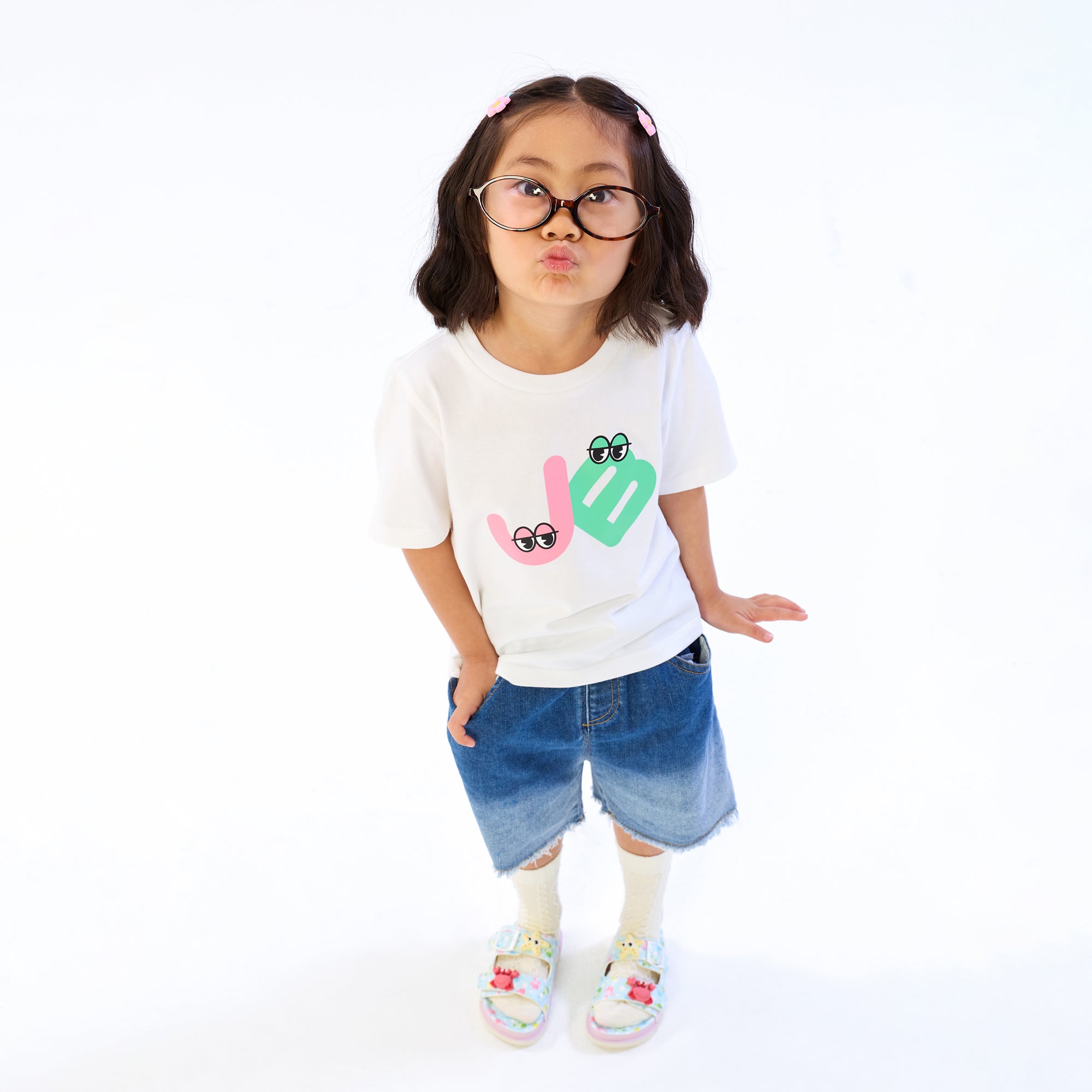 Logo Short Sleeve T-Shirt For Mini Girls White