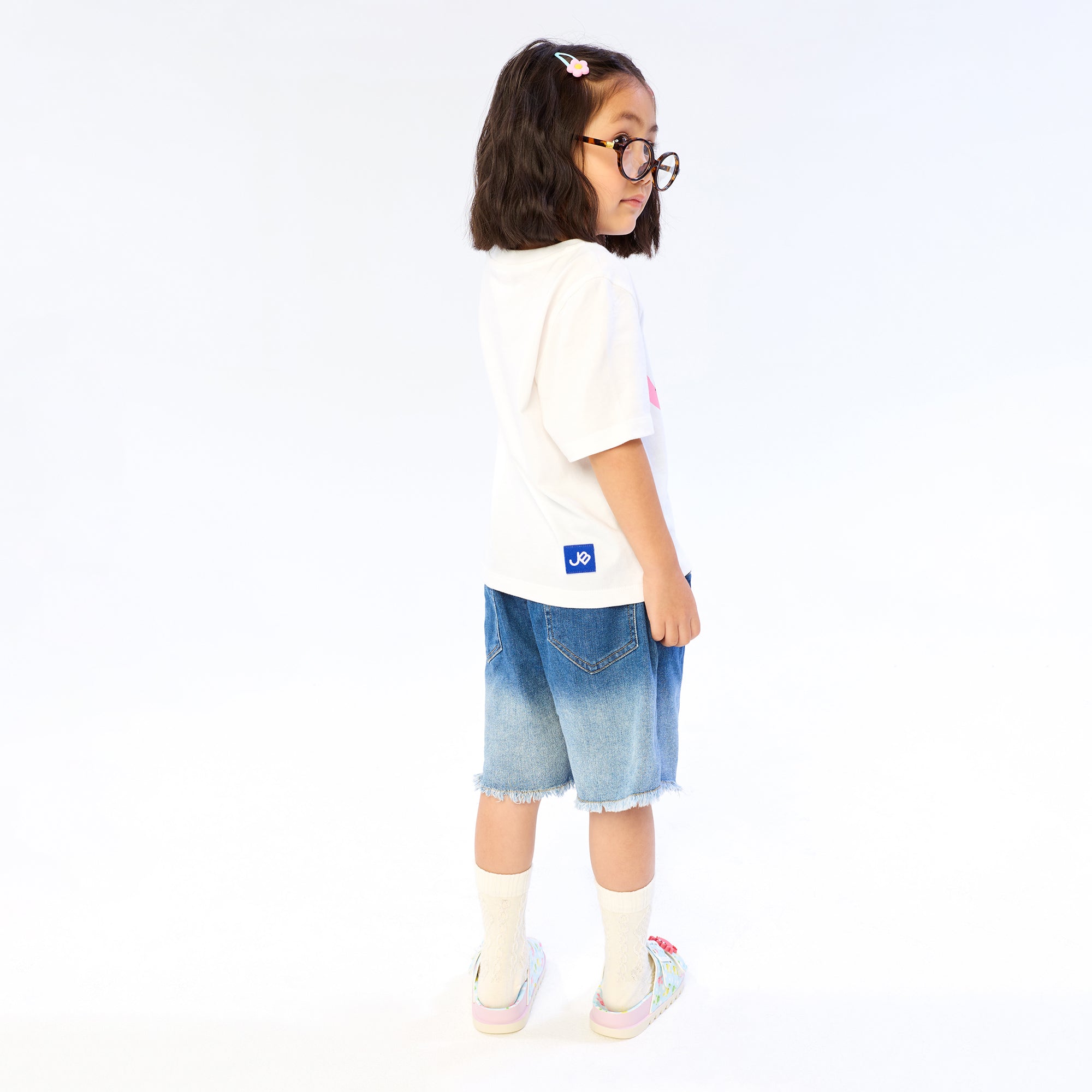 Logo Short Sleeve T-Shirt For Mini Girls White