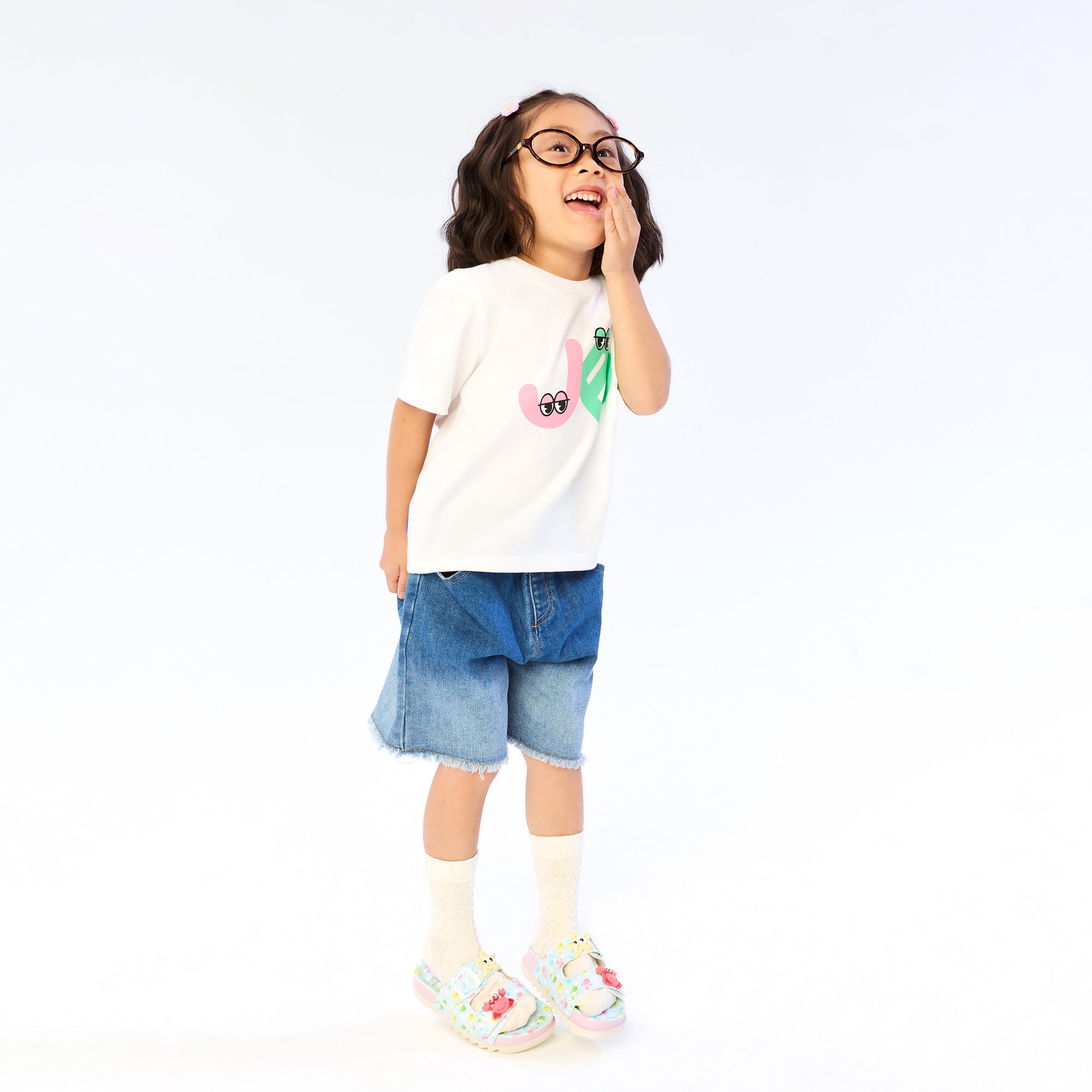 Logo Short Sleeve T-Shirt For Mini Girls White