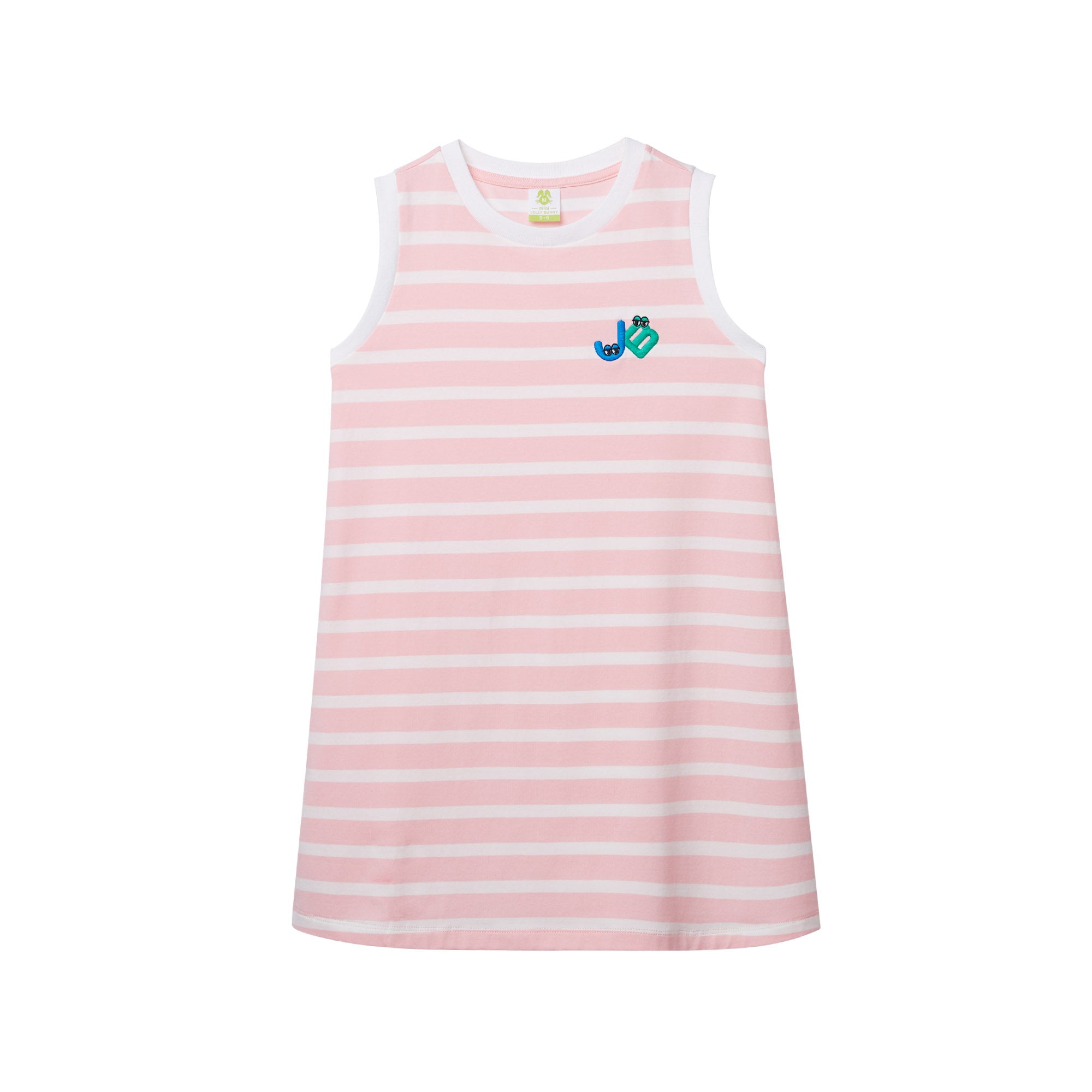 Double Eyes Logo Stripe Mini Dress Pink