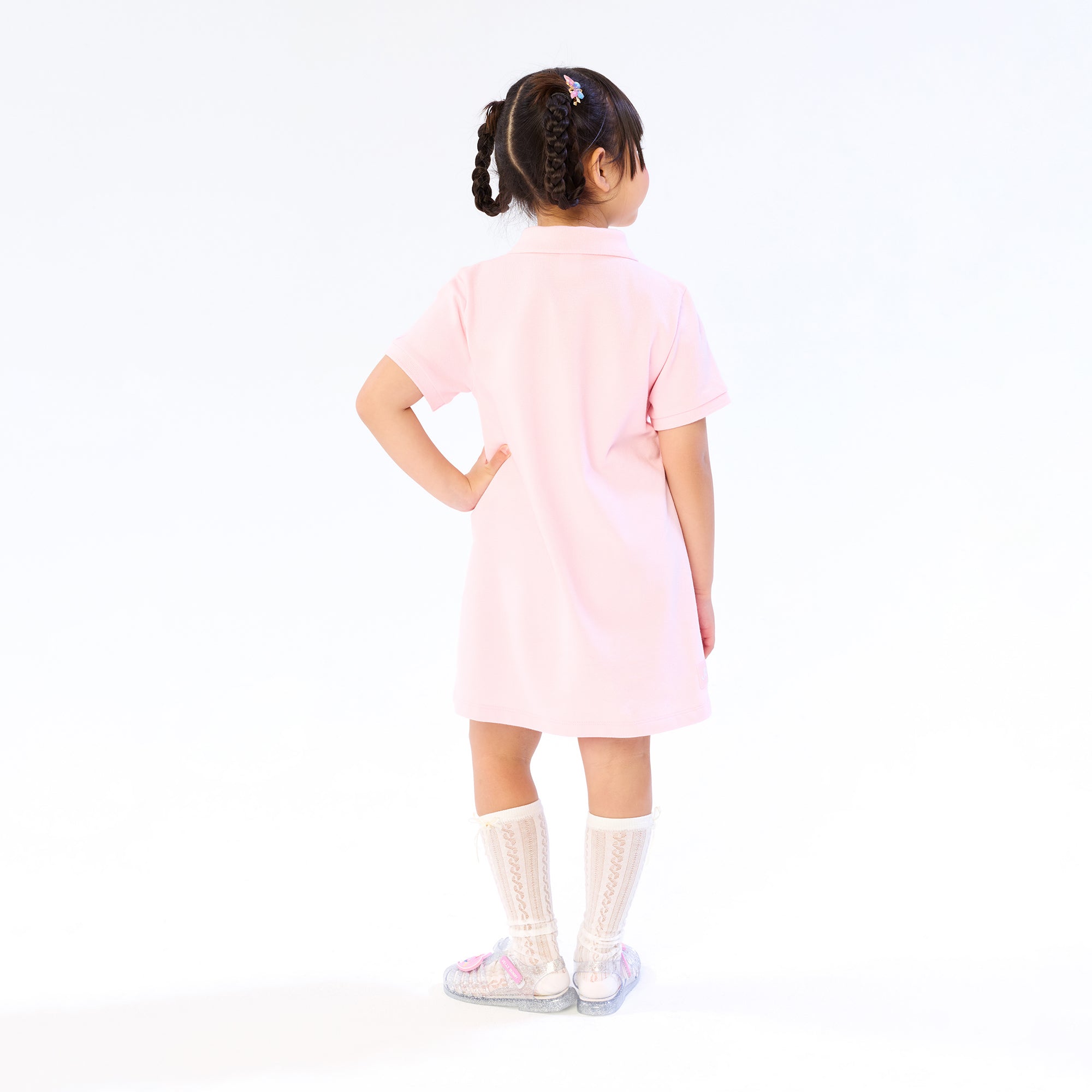 เดรสสั้นโปโลปักลาย Jerme สำหรับเด็กผู้หญิง Pink