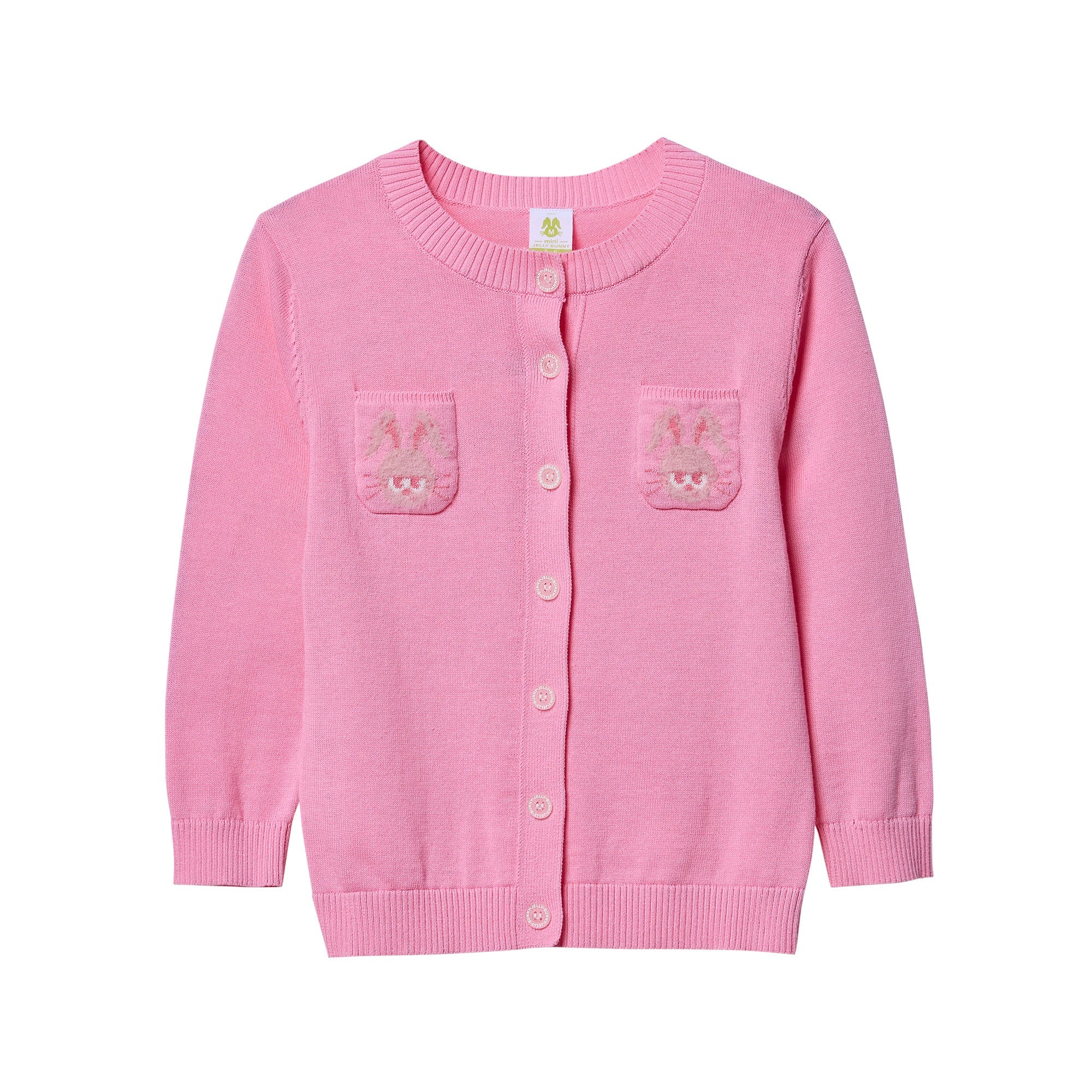Jerme Chest Pocket Cardigan For Mini Girls Pink