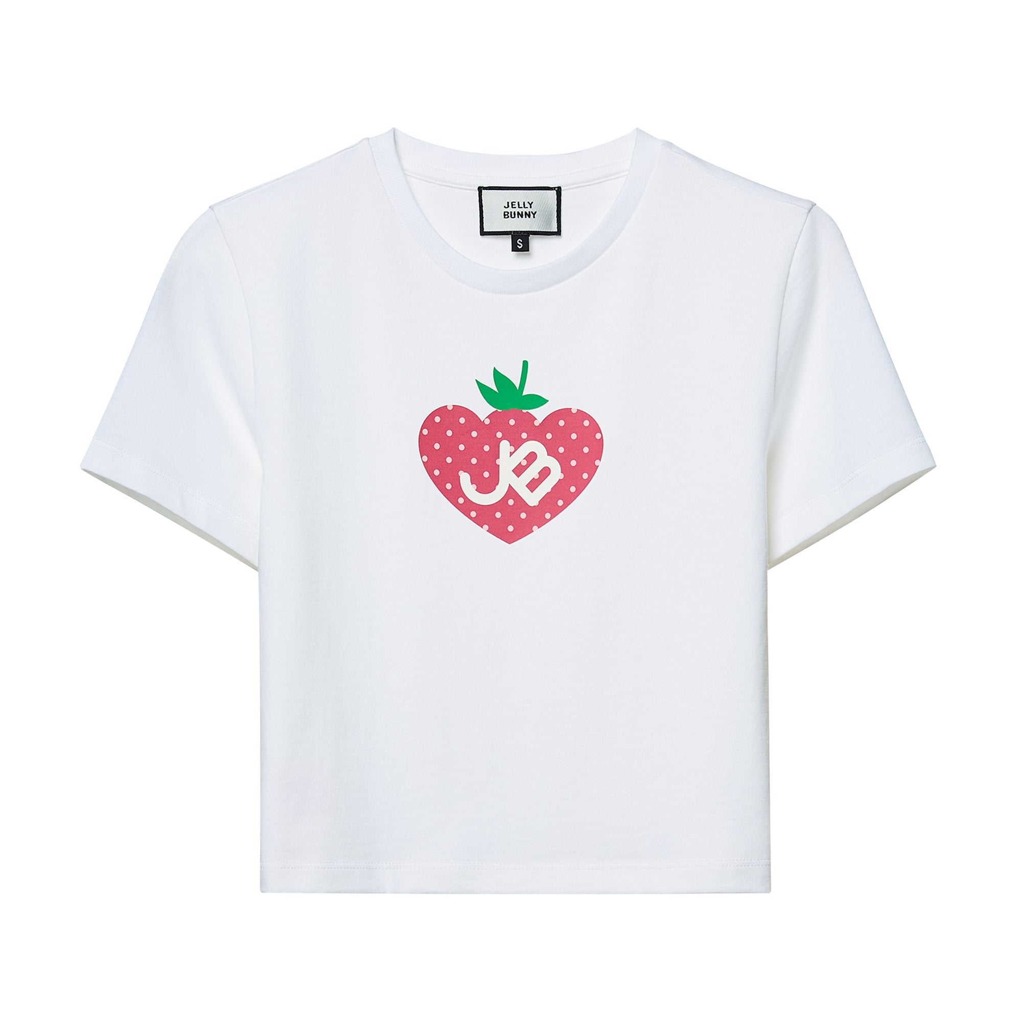 Strawberry Jb Crop T-Shirt For Mini Girls White