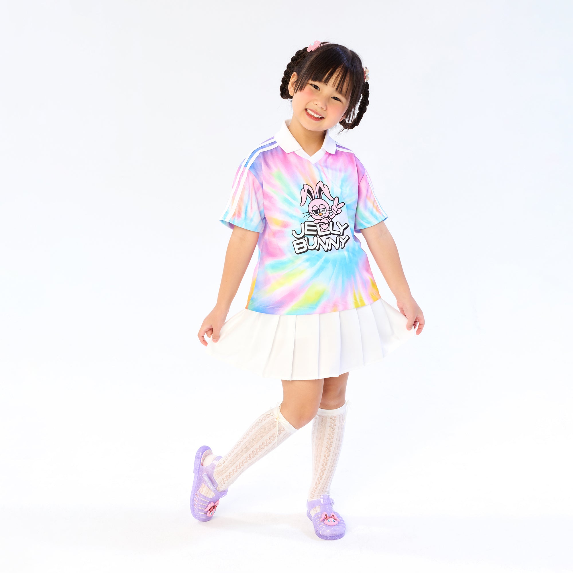 เสื้อฟุตบอลสีมัดย้อมพิมพ์ลาย สำหรับเด็กผู้หญิง Multi Color