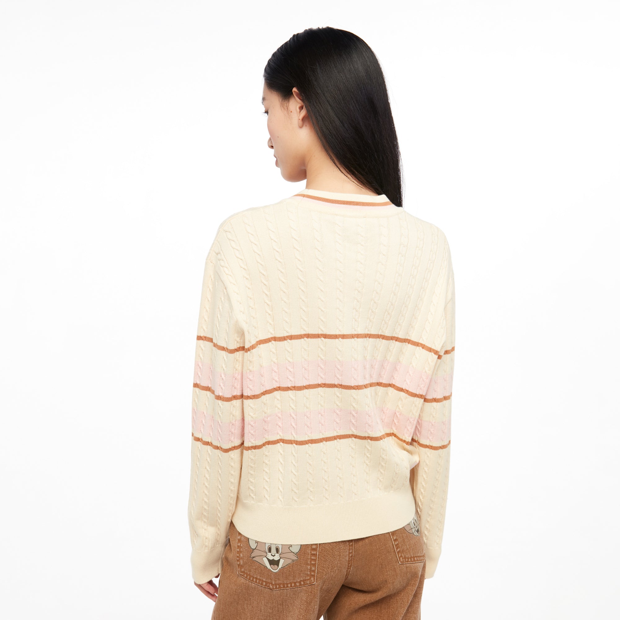 เสื้อคาร์ดิแกนแขนยาวปักลาย Tom and Jerry Multi Color