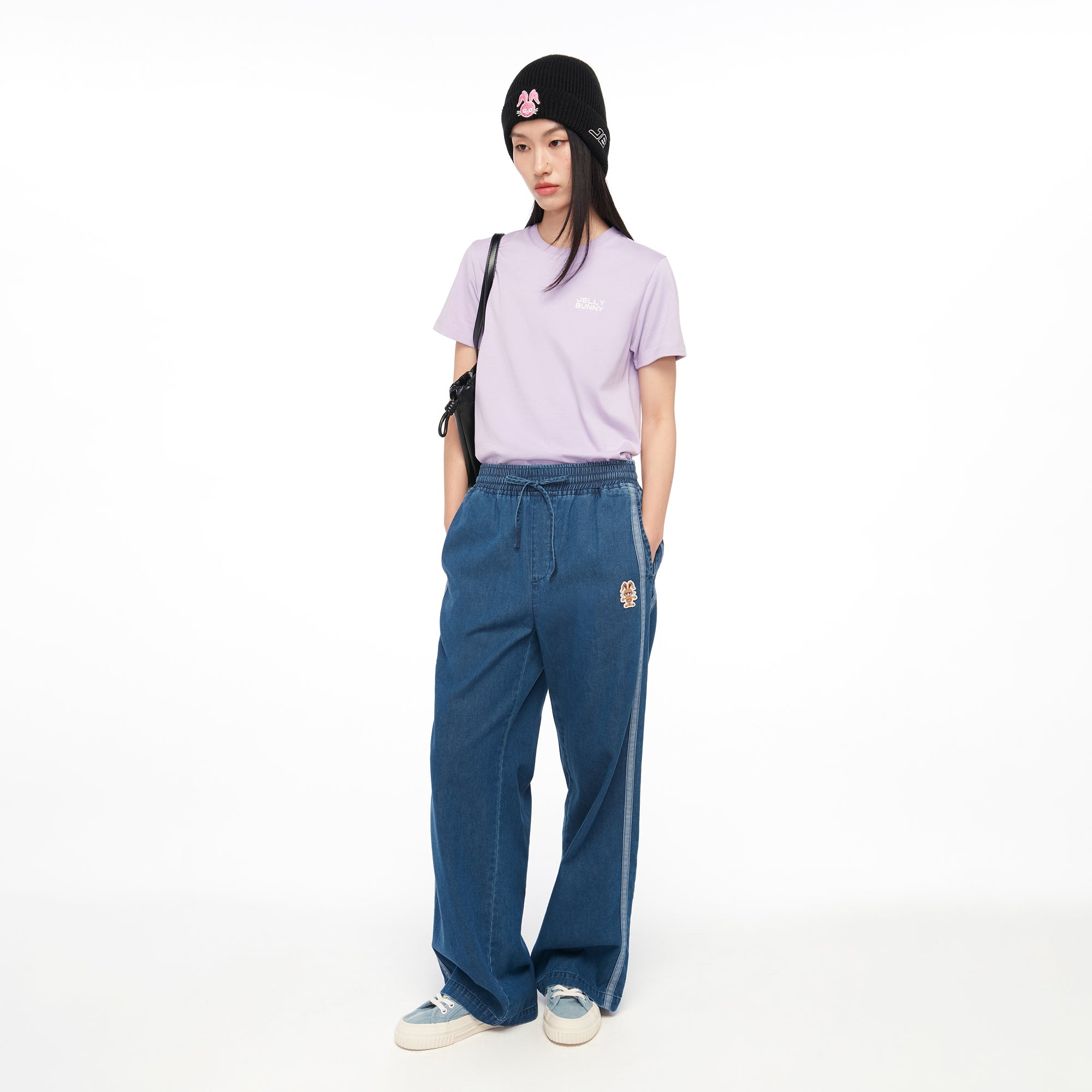 เสื้อยืดแขนสั้นปักโลโก้ Purple