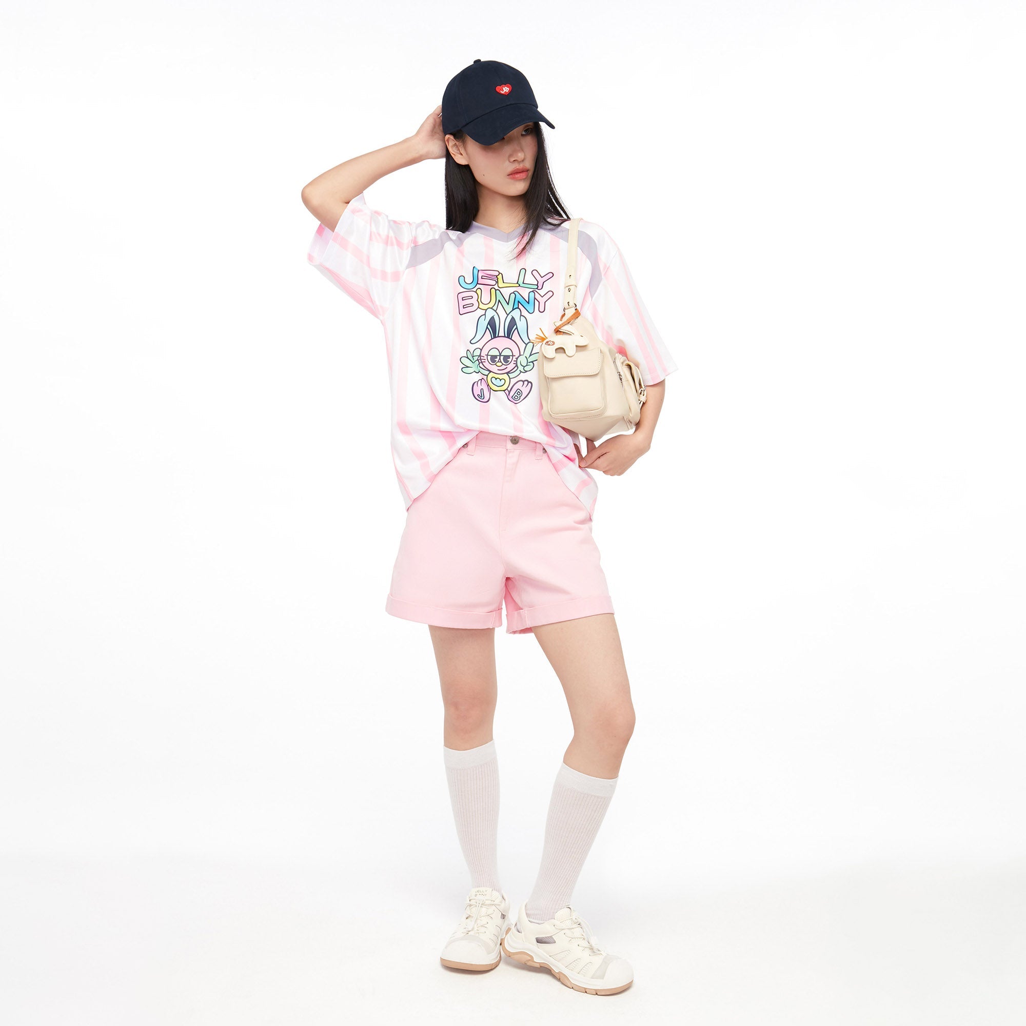 Stripe Playful Jerme T-Shirt Pink