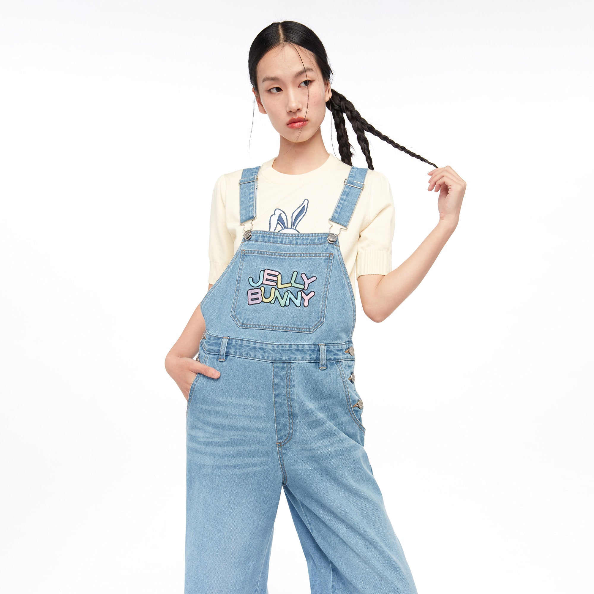 ชุดเอี๊ยมเดนิมปักโลโก้ Blue