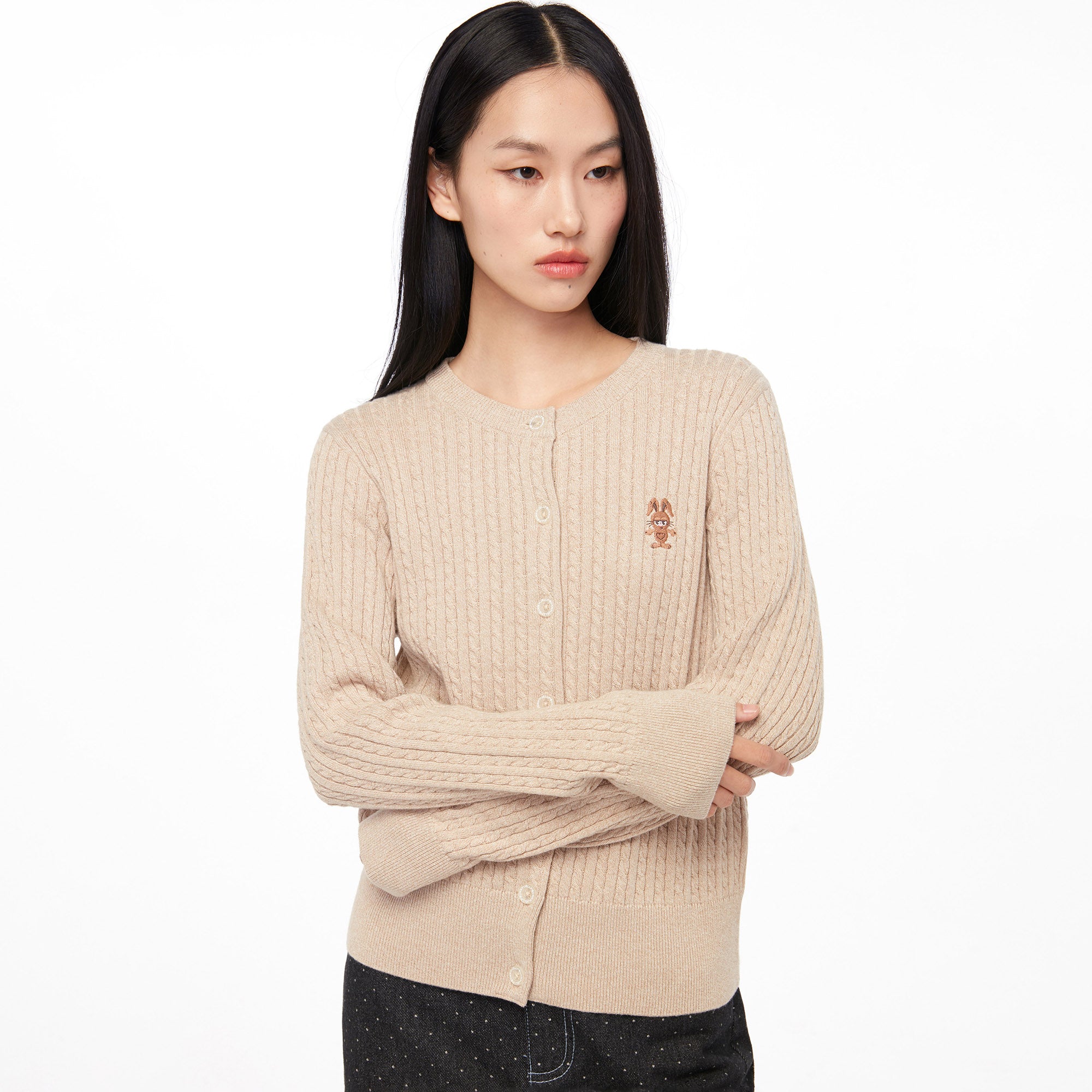 Jerme Long Sleeve Cardigan Brown