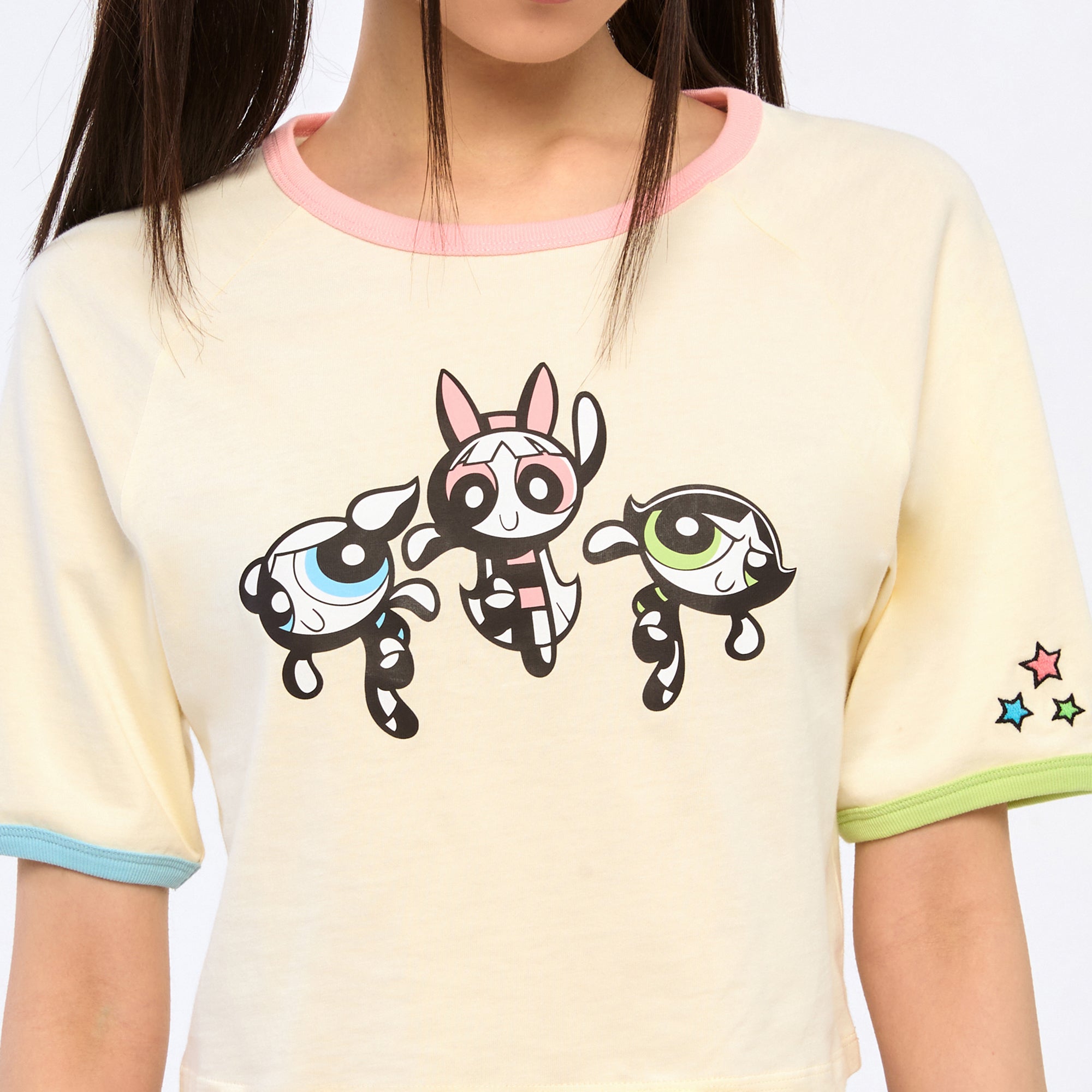 Powerpuff Girls Crop T-Shirt Cream