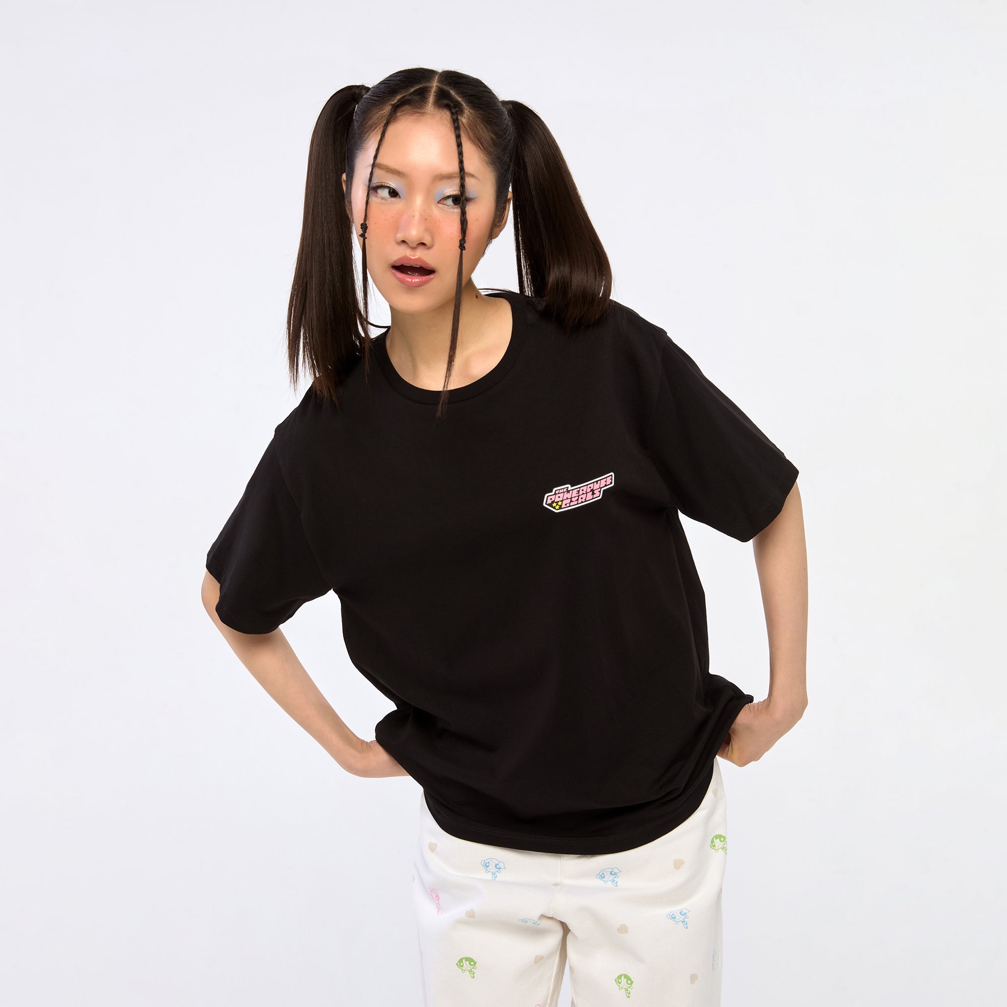 Powerpuff Girls Logo Short Sleeve T-Shirt Black