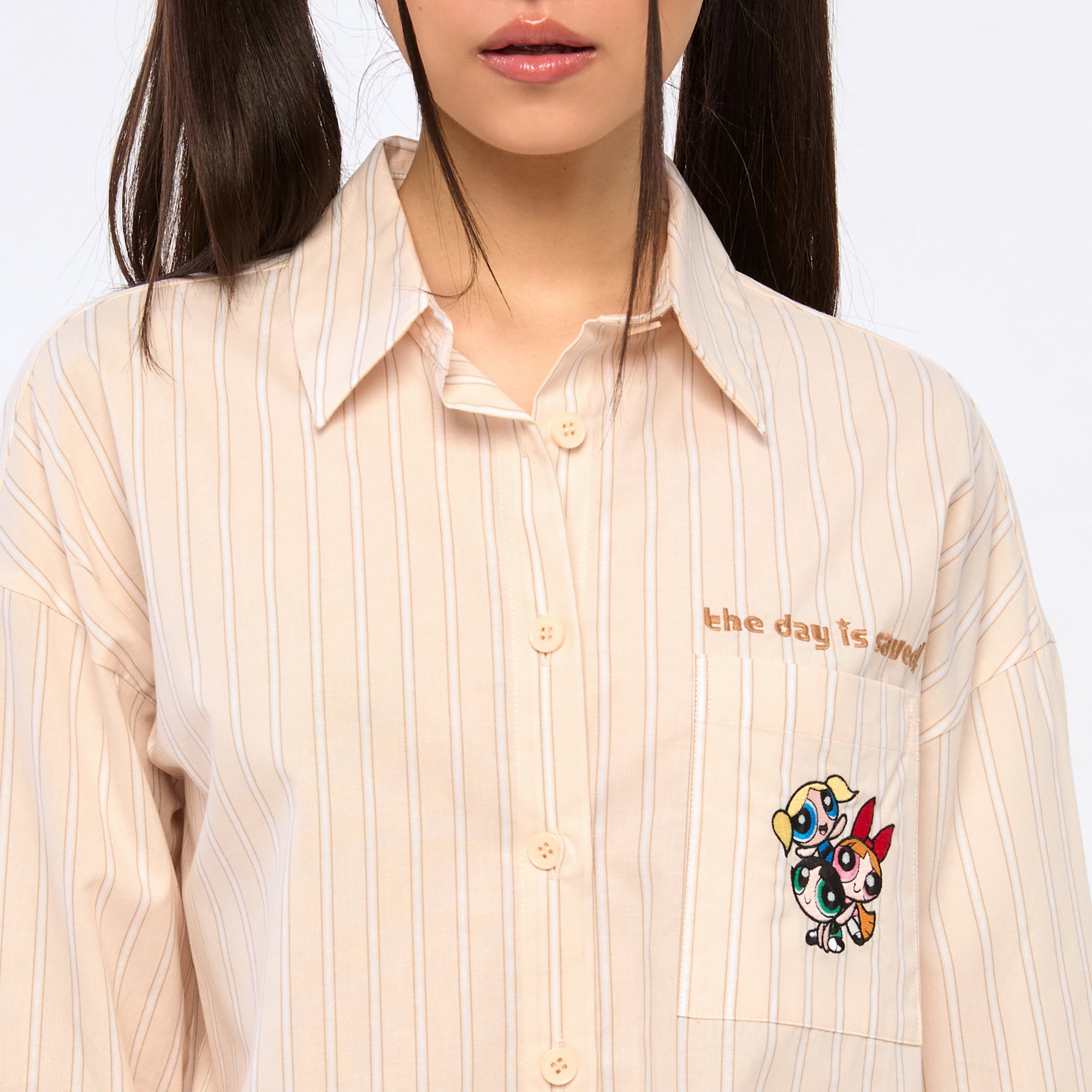 Powerpuff Girl Stripe Shirt Cream