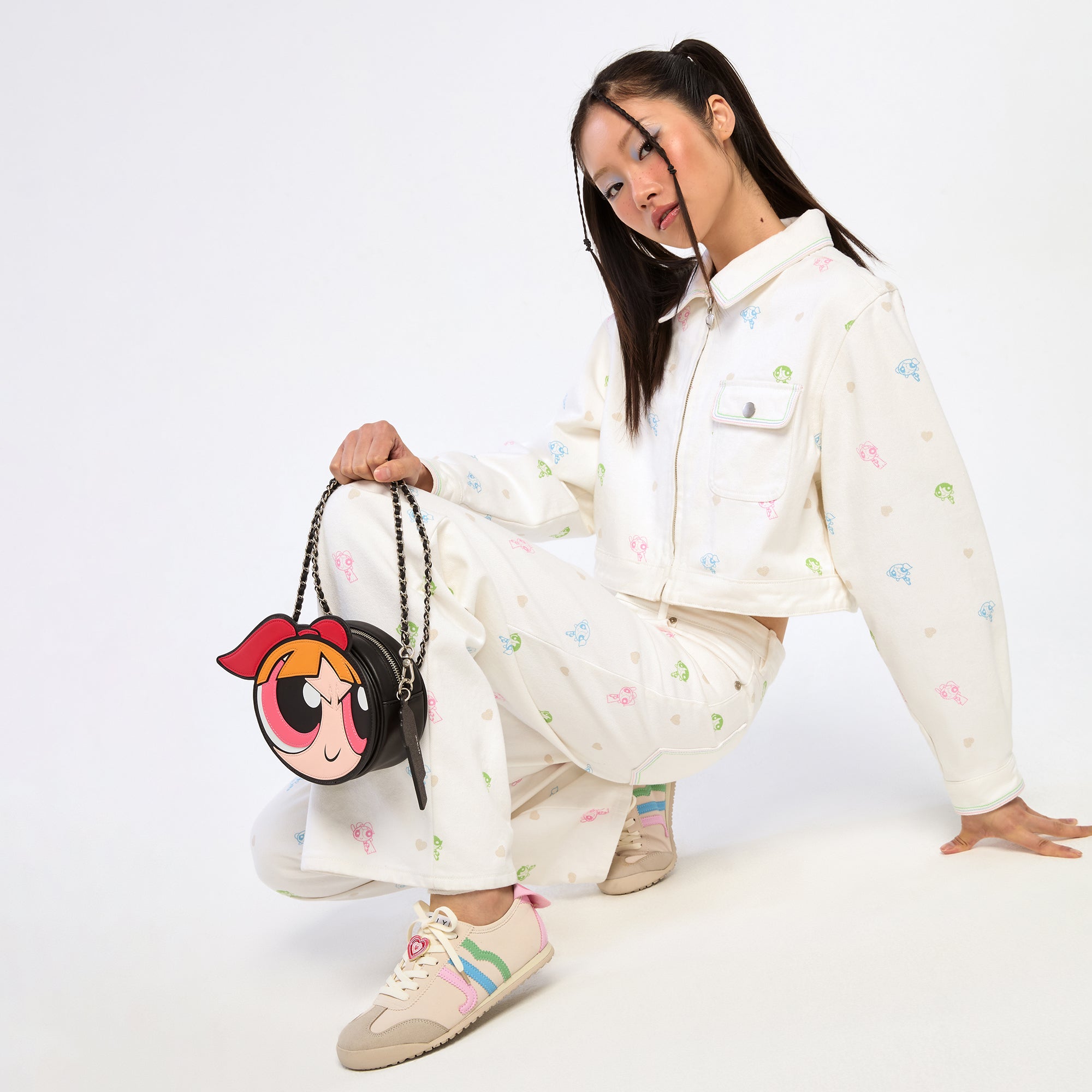 Powerpuff Girl Zip Up Jacket White