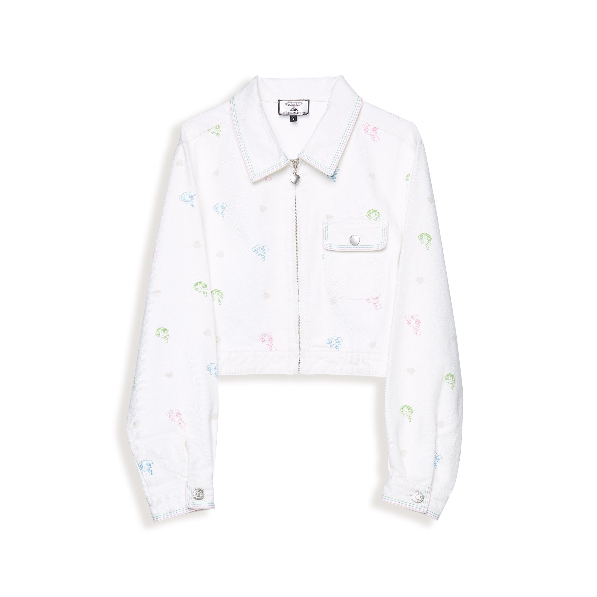 Powerpuff Girl Zip Up Jacket White