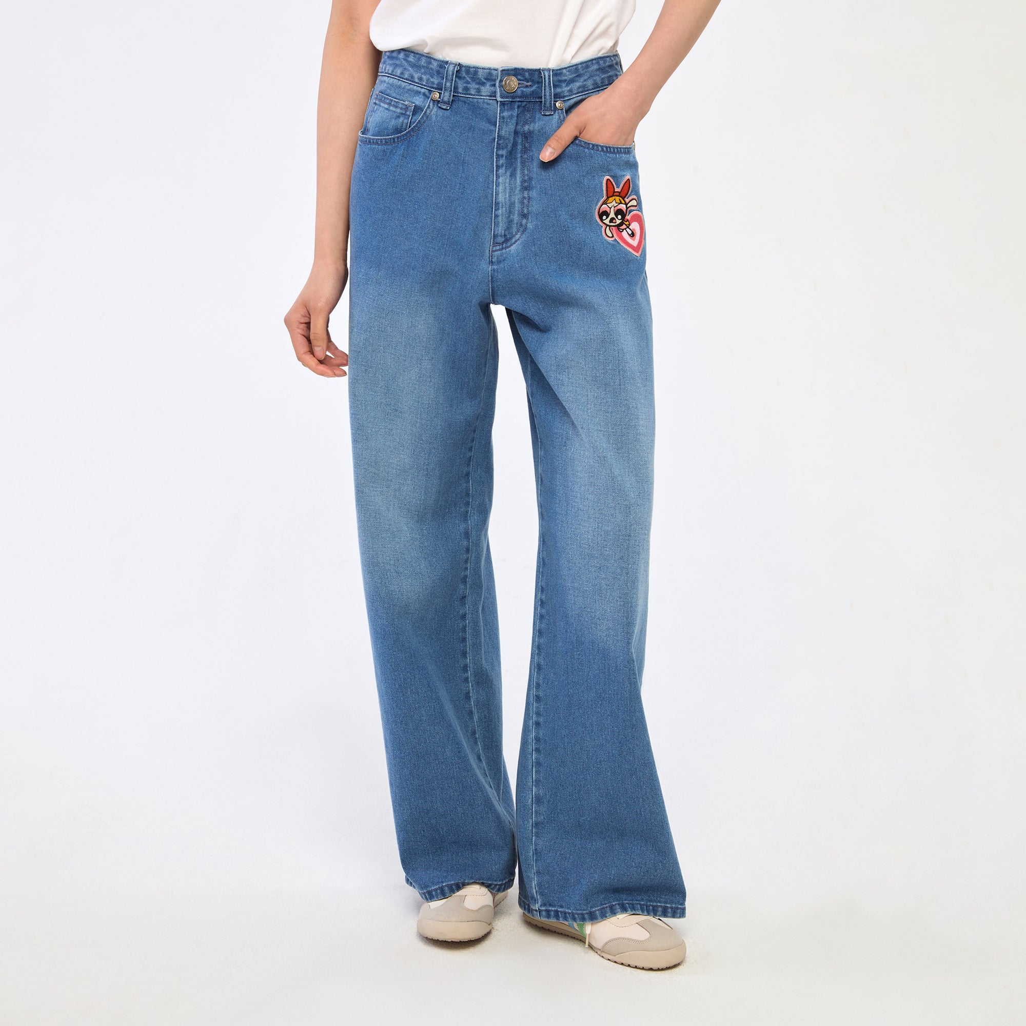 Powerpuff Girls Fade Denim Pants Blue