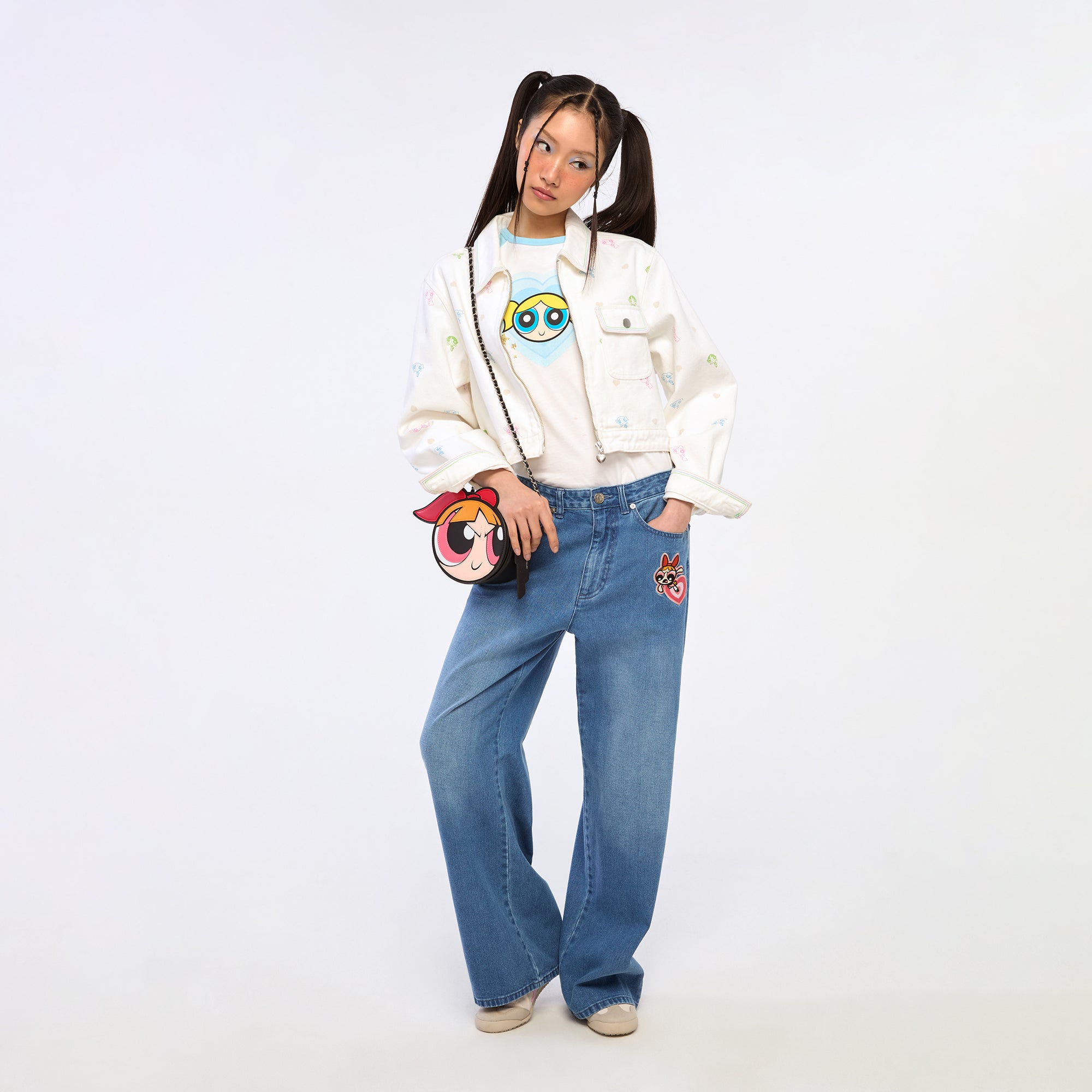 Powerpuff Girls Fade Denim Pants Blue