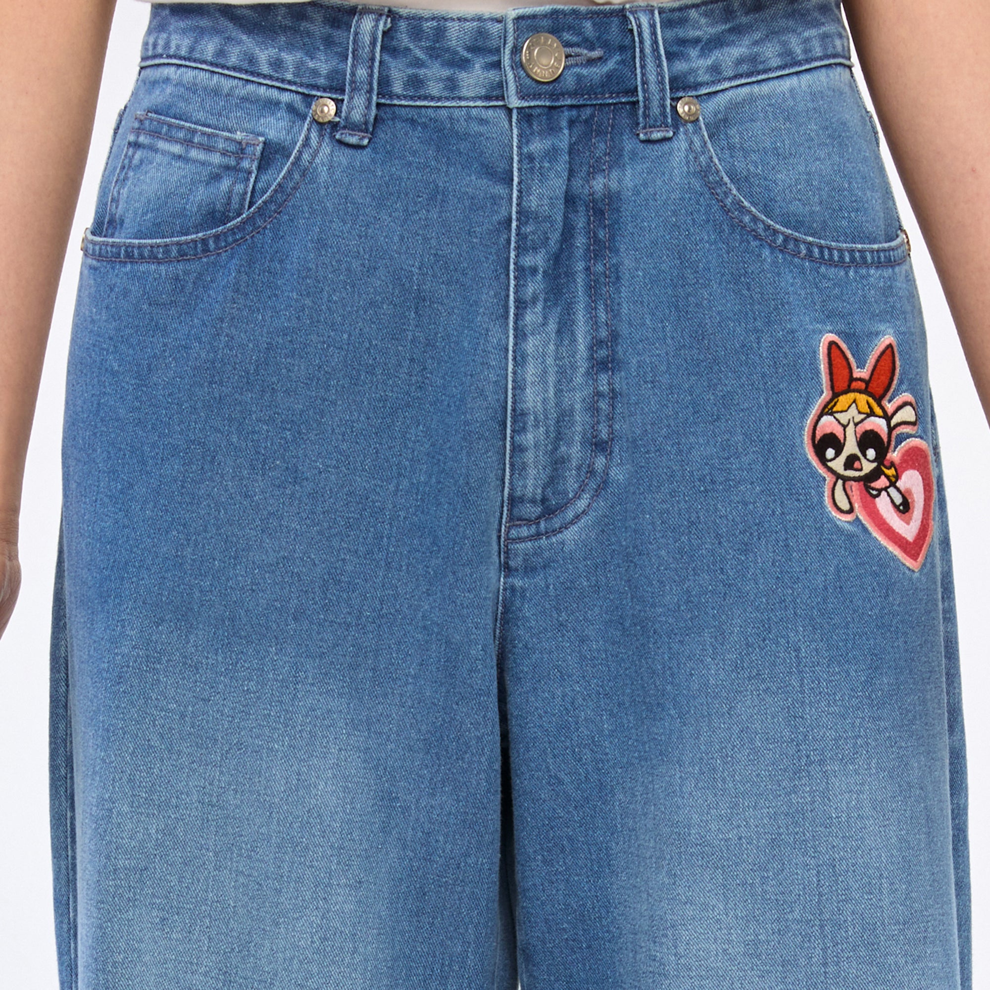 Powerpuff Girls Fade Denim Pants Blue