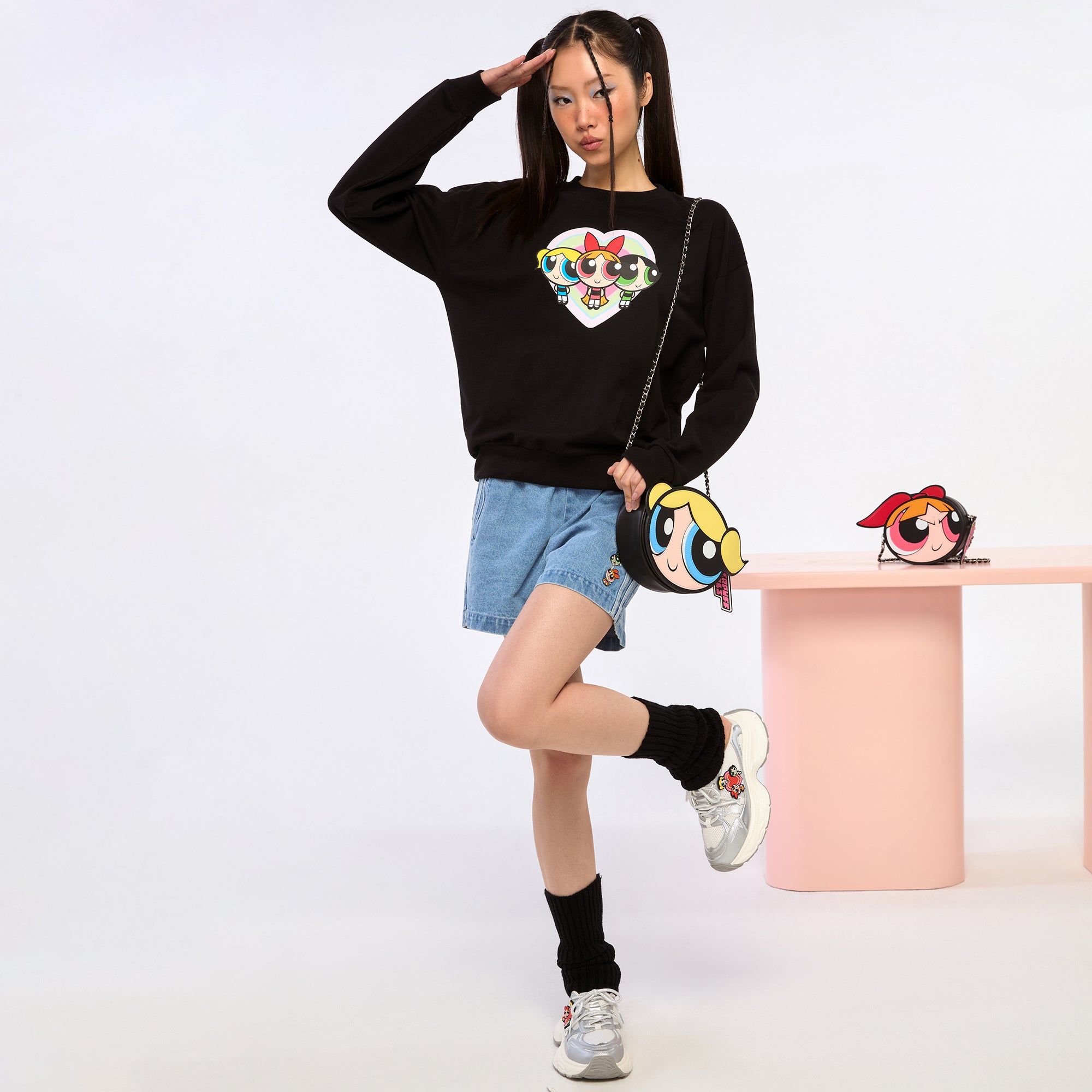 Powerpuff Girl Denim Shorts Blue