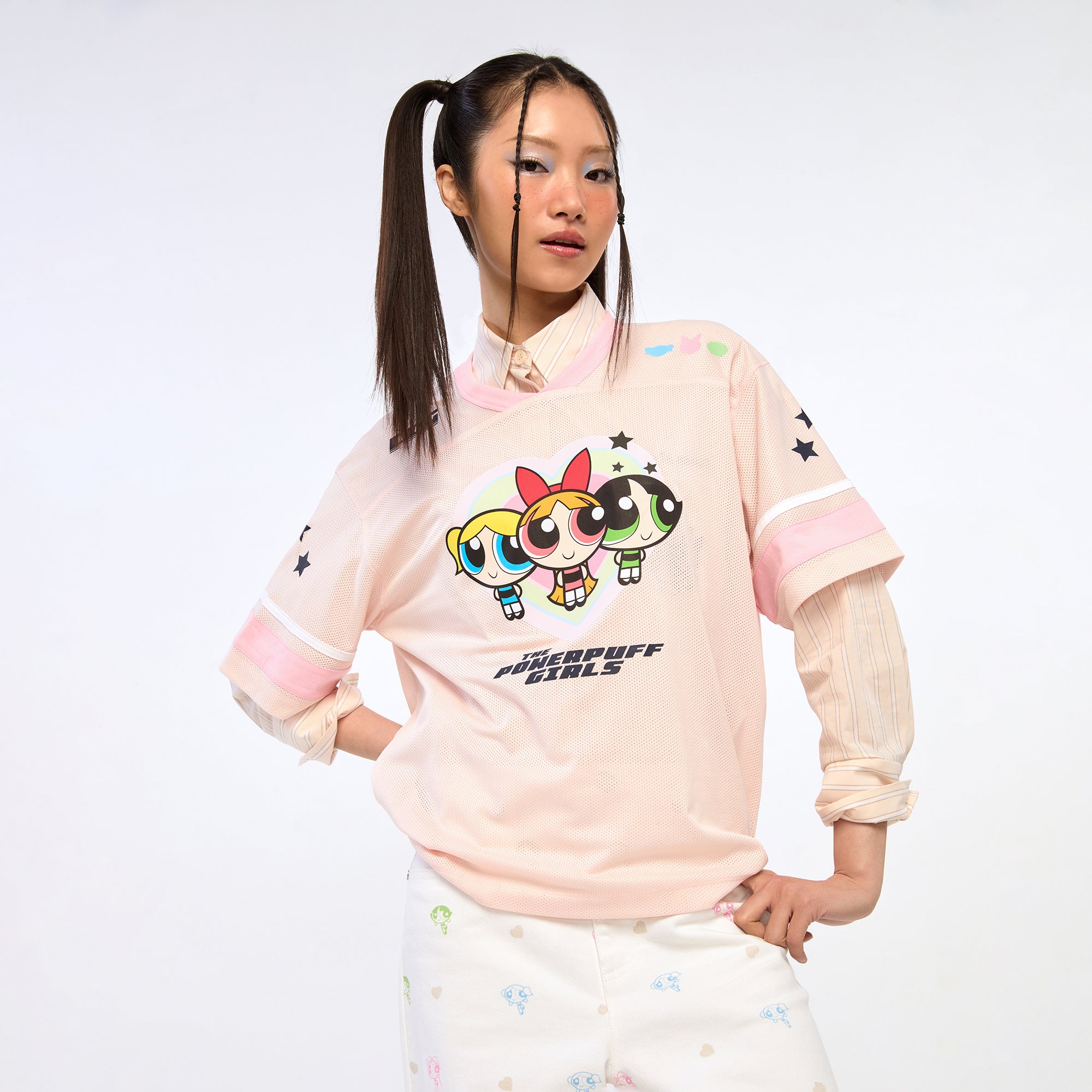 Powerpuff Girls Mesh T-Shirt Cream