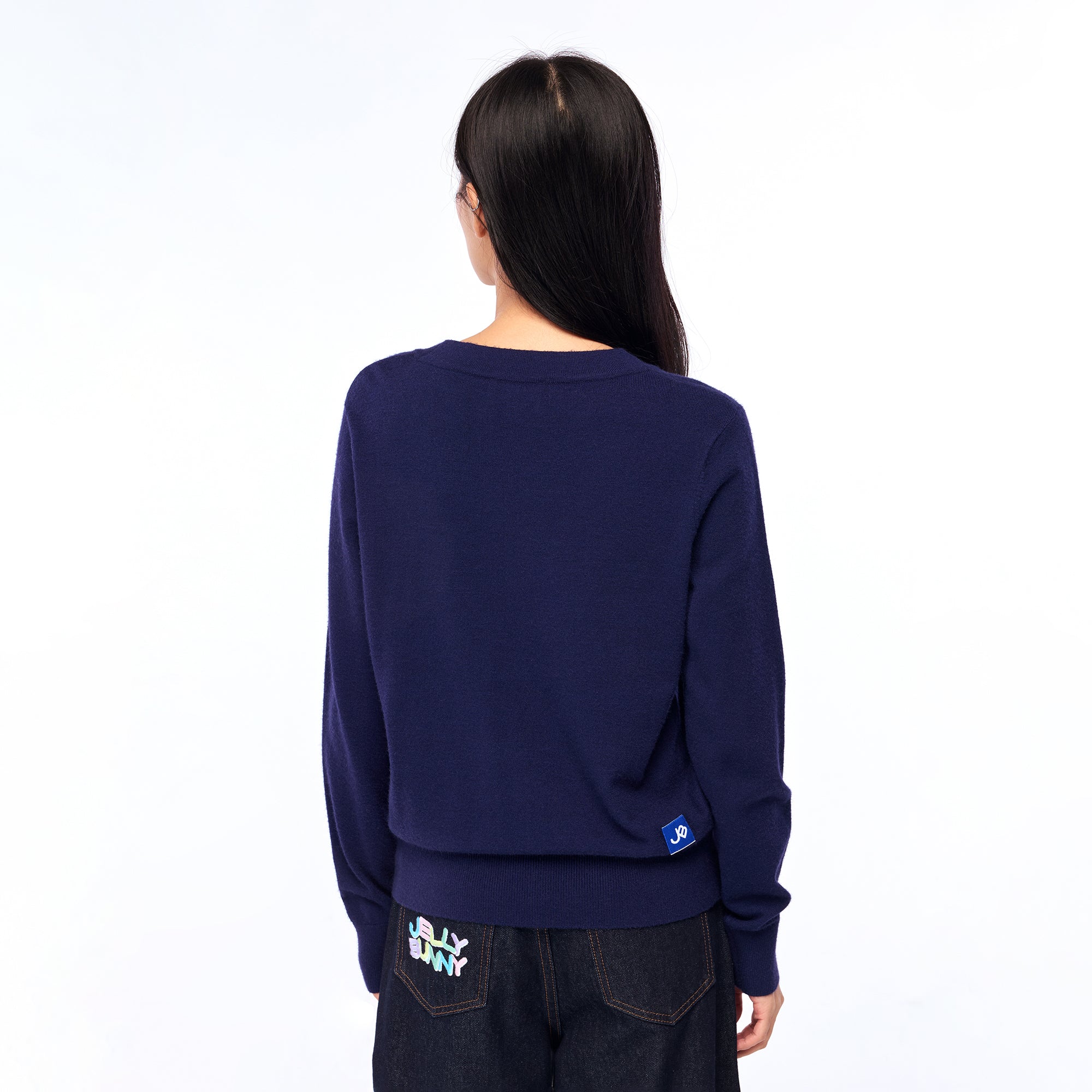 Duo Jerme Embroidery Cardigan Navy