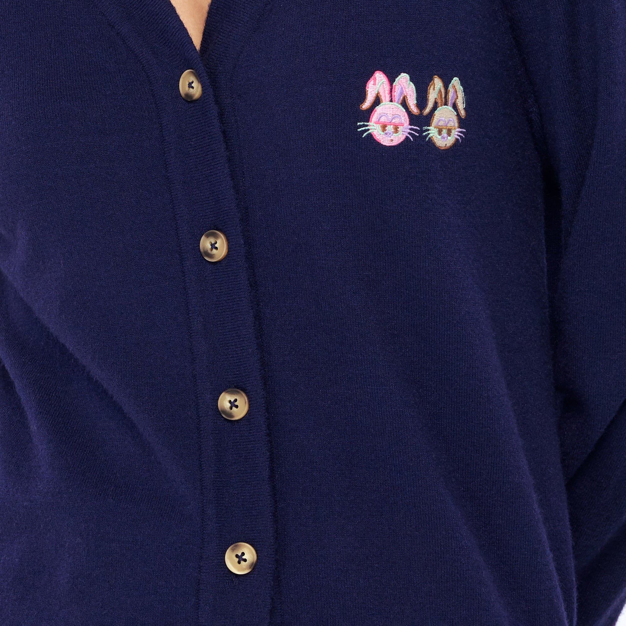 Duo Jerme Embroidery Cardigan Navy