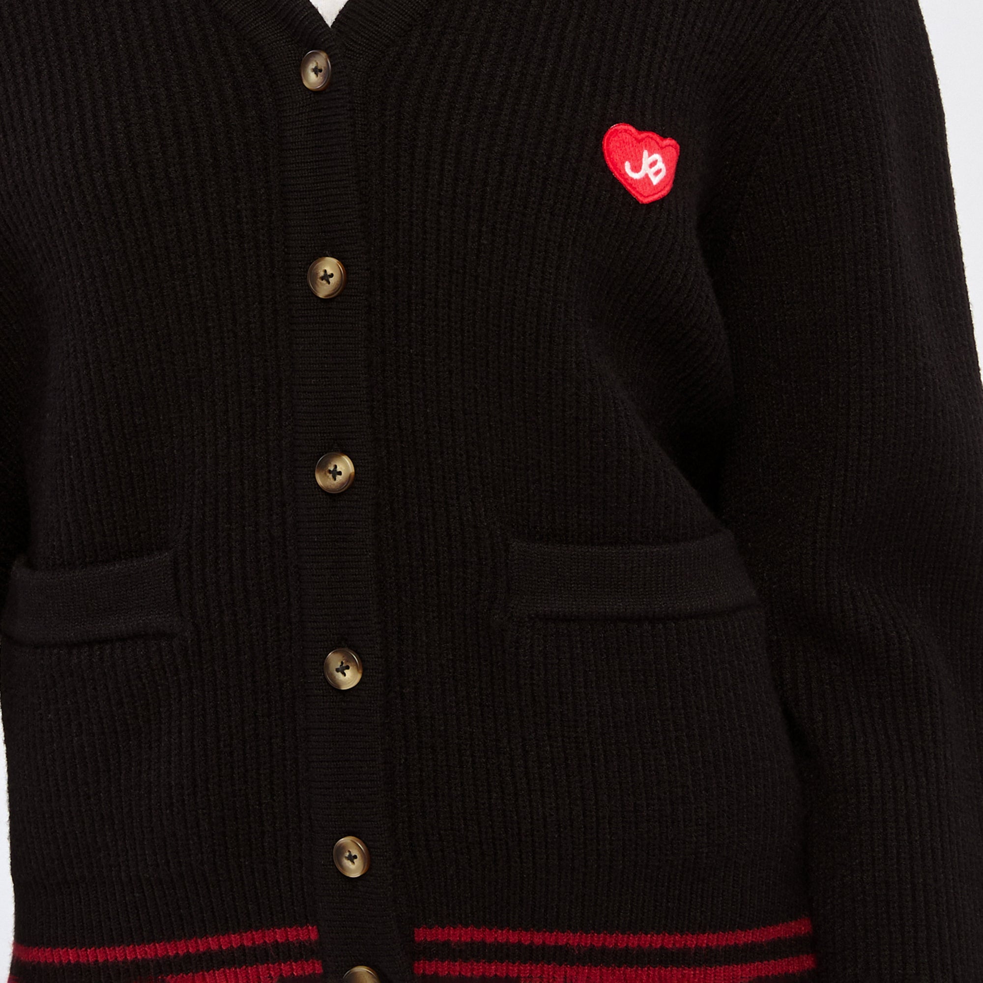 คาร์ดิแกนปักโลโก้หัวใจ Black