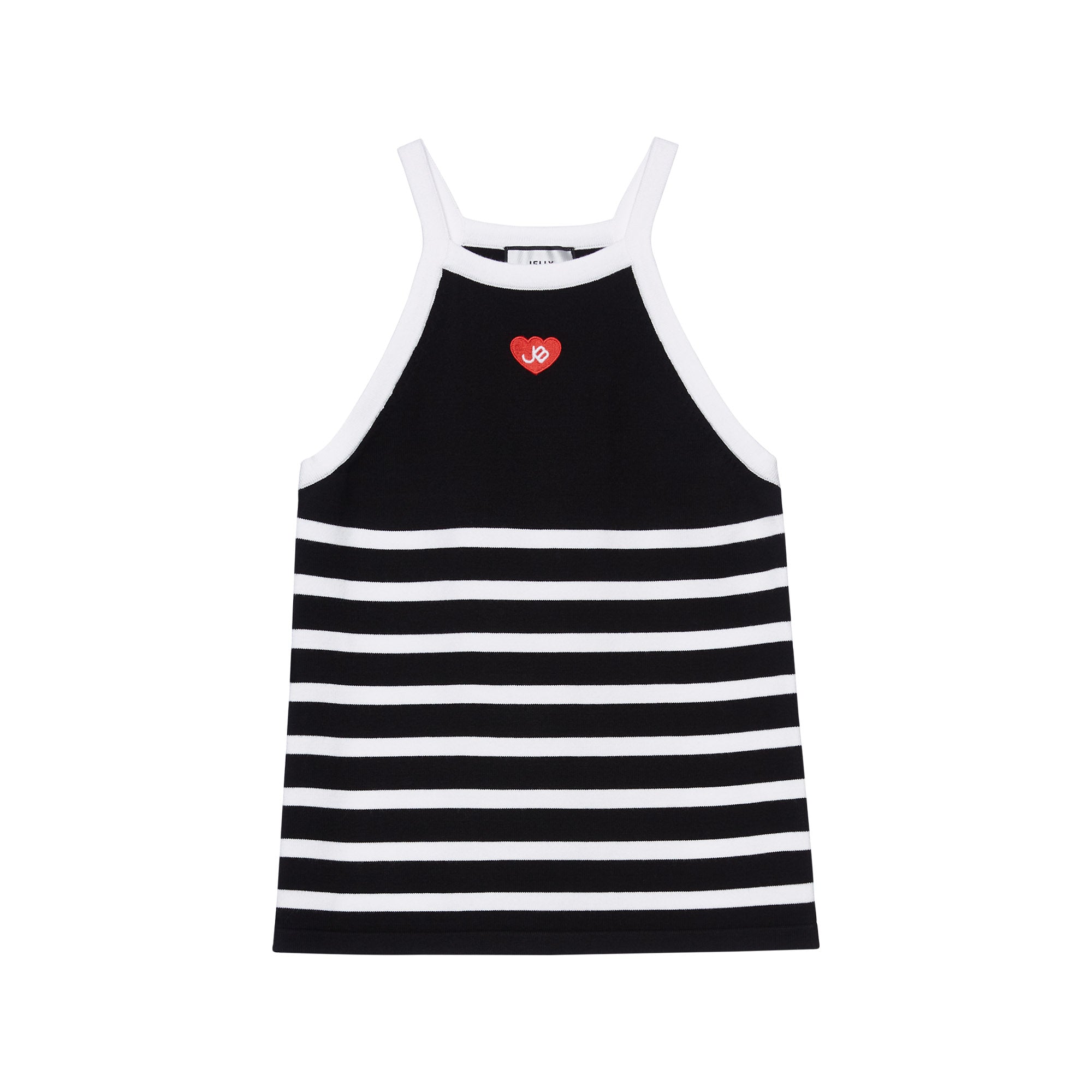 Stripe Logo Halter Top Black