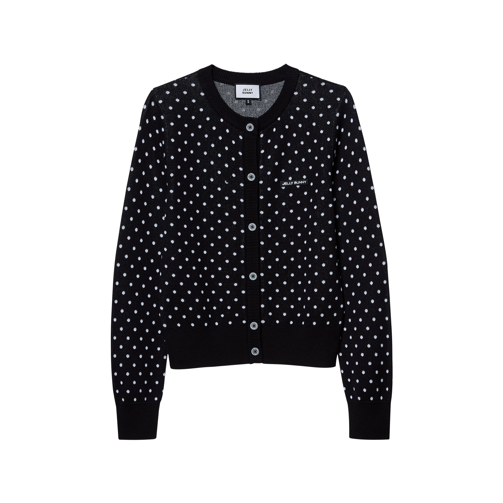 Polkadot Long Sleeve Cardigan Black