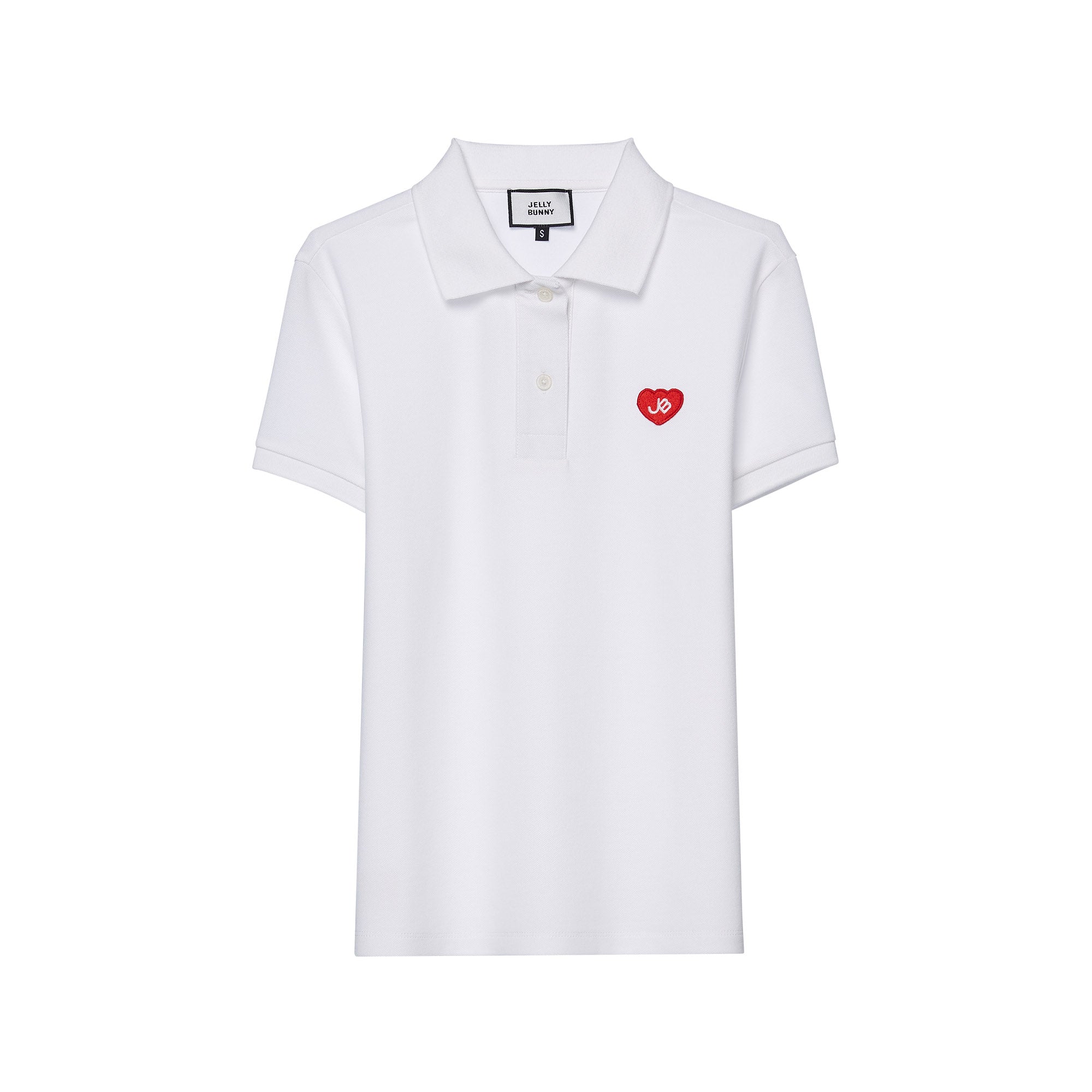 Heart Logo Embroidery Polo Top White