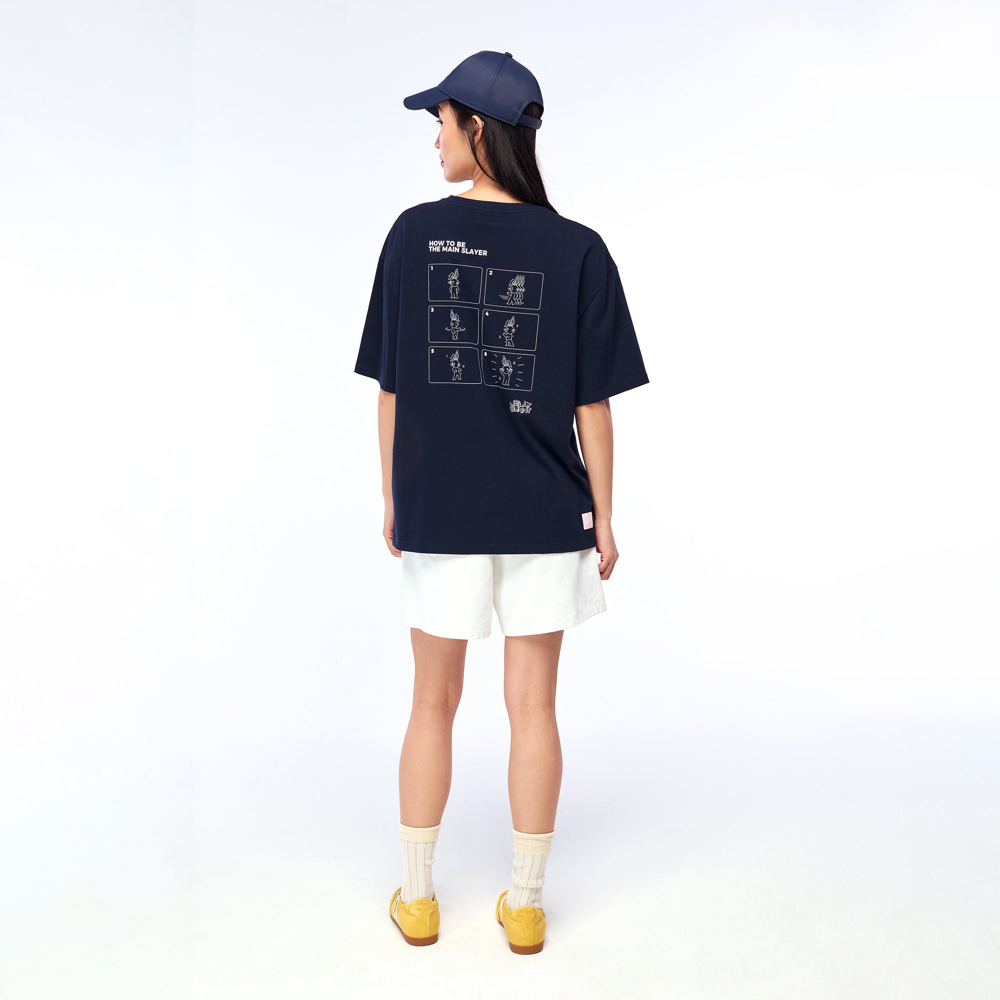 เสื้อยืดแขนสั้นปักโลโก้หัวใจ Navy