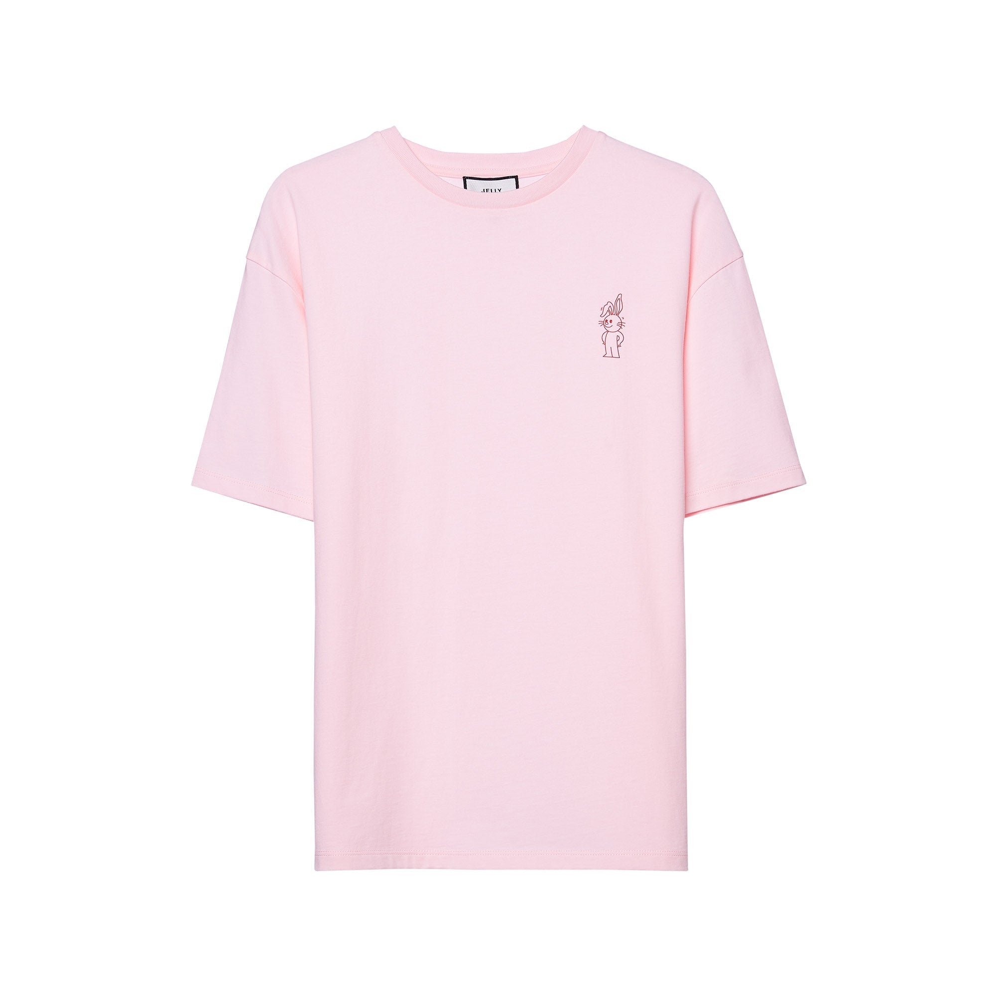 เสื้อยืดแขนสั้นปักโลโก้หัวใจ Pink